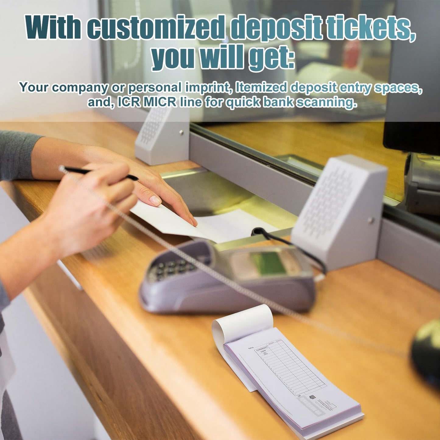 Gilprop 3 Pack 2-Part Booked Deposit Tickets 8 7/8" x 3 3/8" Carbonless White/Yellow 150 Deposit Slips Per Book Icr Scannable Design for Accurate Bank Processing