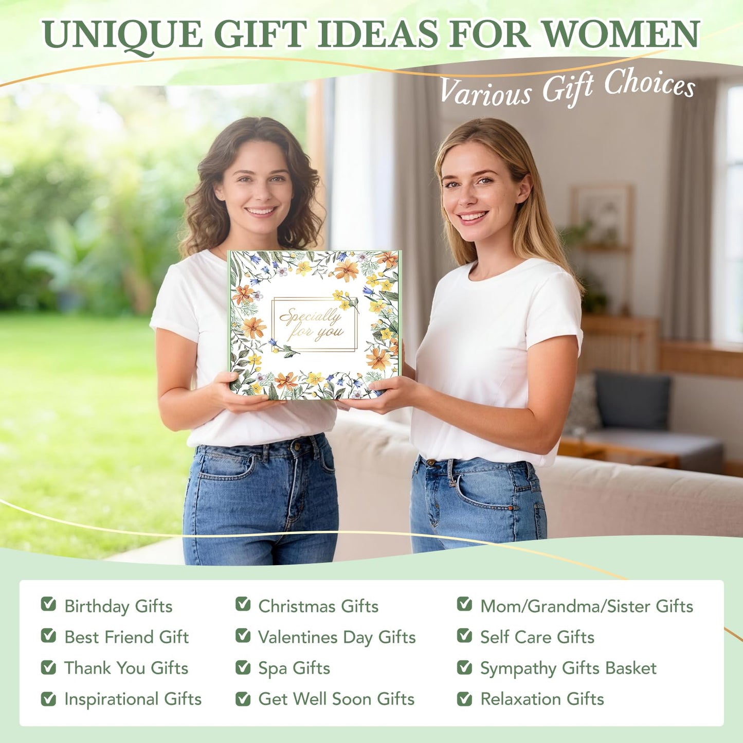 Mother's Day Gift Baskets for Women, 11 PCS Unique Birthday Gifts for Women, Self Care Gift Baskets, Thank You, Sympathy Inspirational Friendship Gifts for Mom, Grandma, Wife, Sister, Friends