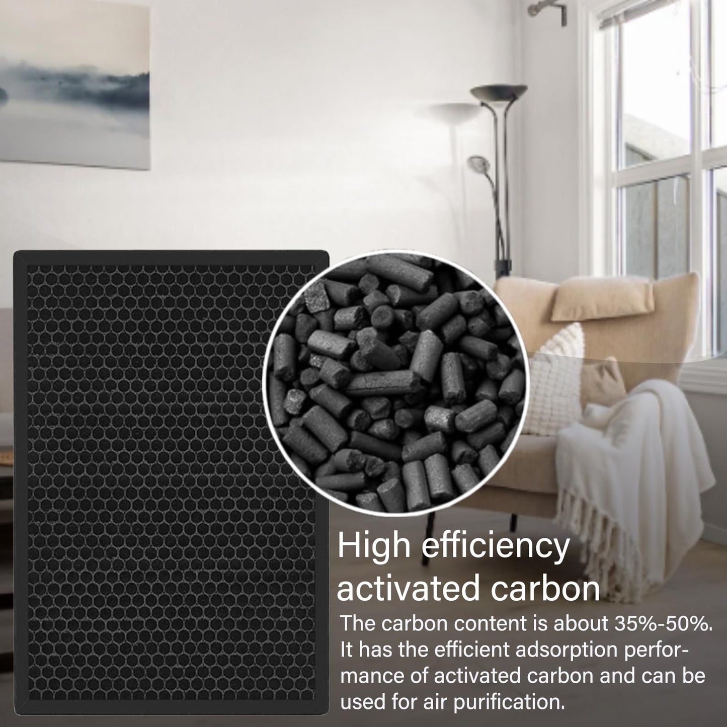 2 Pack EPI-186 Replacement Filter for COLZER EPI-186 Air Purifier, H13 Ture HEPA with High Efficiency Activated Carbon and Pre-filter