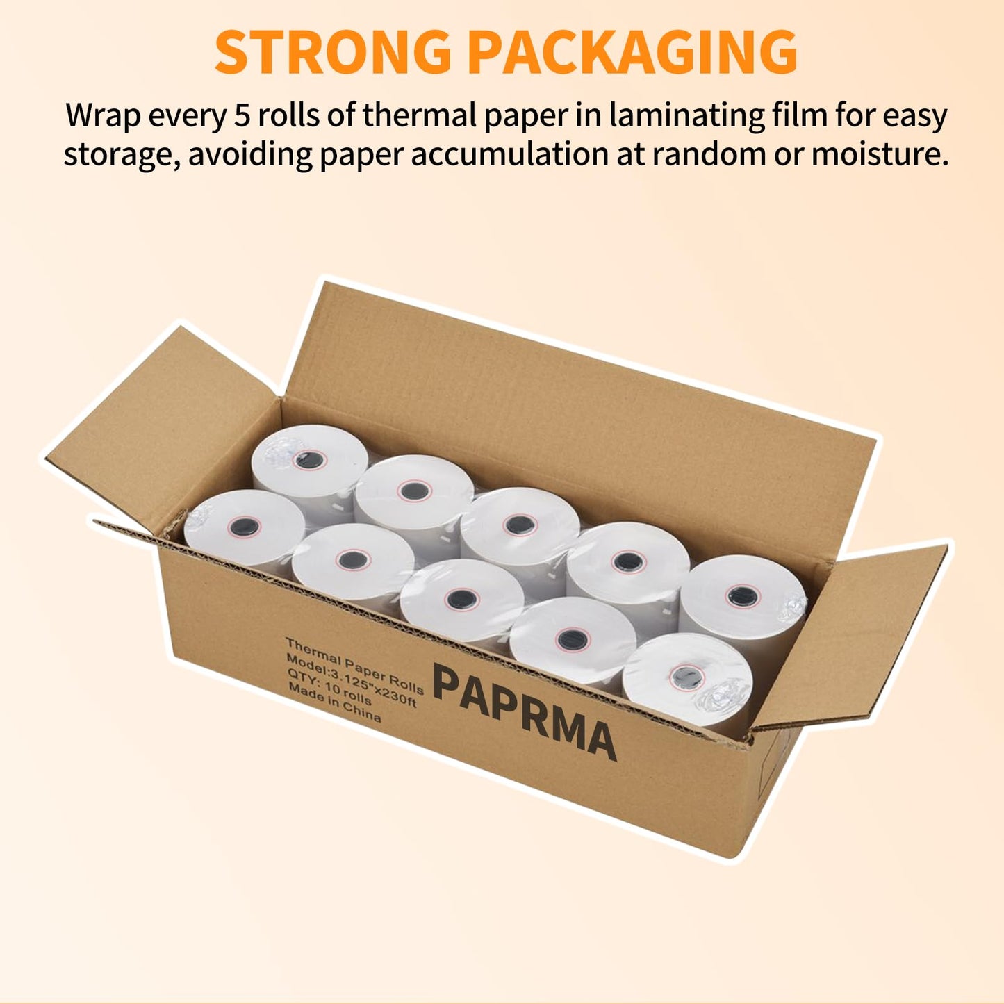 3 1/8'' x 230ft Thermal Paper Receipt Rolls, PAPRMA Thermal POS Paper Cash Register Paper Rolls for Credit Card Machine (20 Rolls)