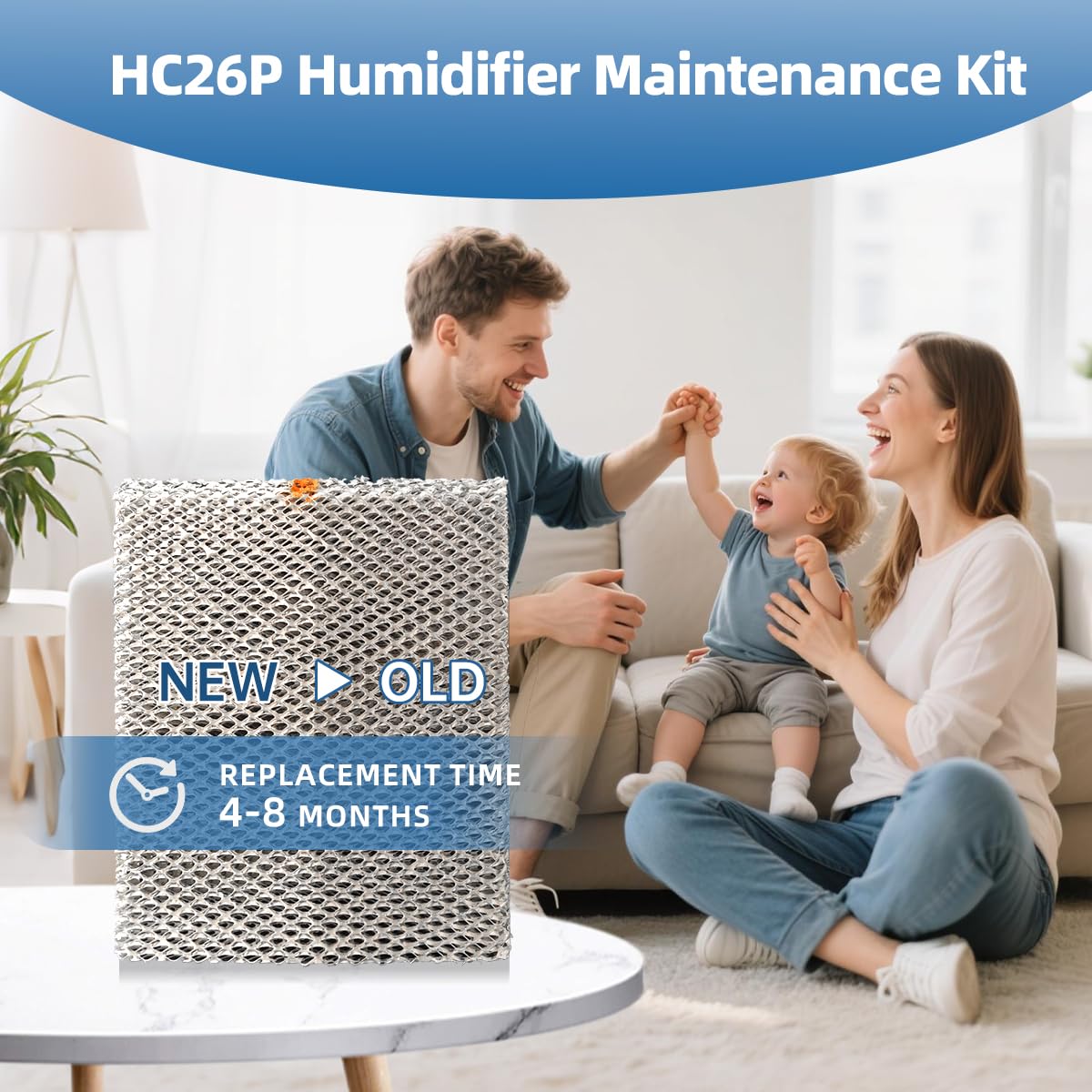 ZHONG MERV HC26E1004 Humidifier Pad Water Panel Evaporator Compatible with Honeywell HE365 HE360 HE300 HE265 HE260 HE250 HE200 Aluminum Mesh Replacement Filter 2-Pack