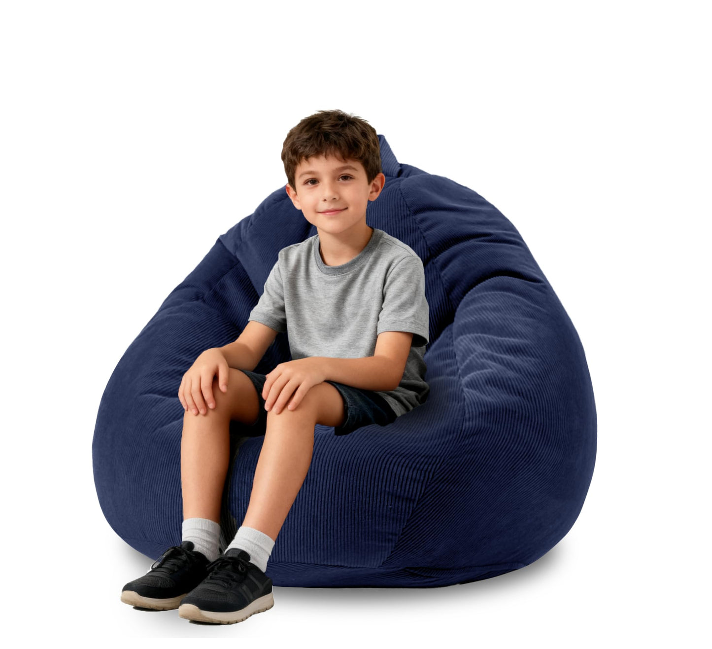 Gurxien Bean Bag Chairs for Kids Chair Round Sofa Memory Foam Filling Reading Gaming Sofa for Living Room Bedroom