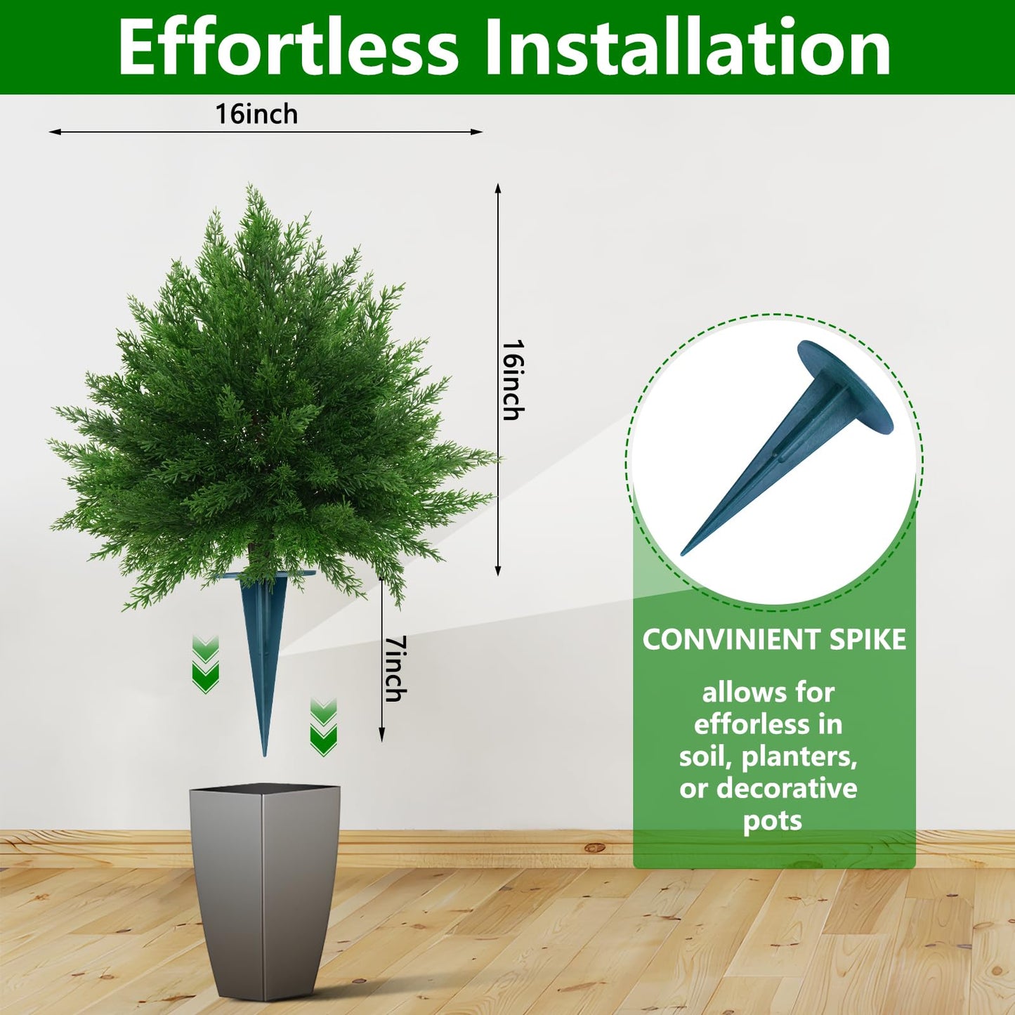 Yangrass Artificial Cypress Topiary Ball Trees 23" with Ground Spike, 2 Pack Fake Shurbs Artificial Bushes for Outdoors, UV Resistant Faux Evergreen Plants for Indoor Front Porch Garden