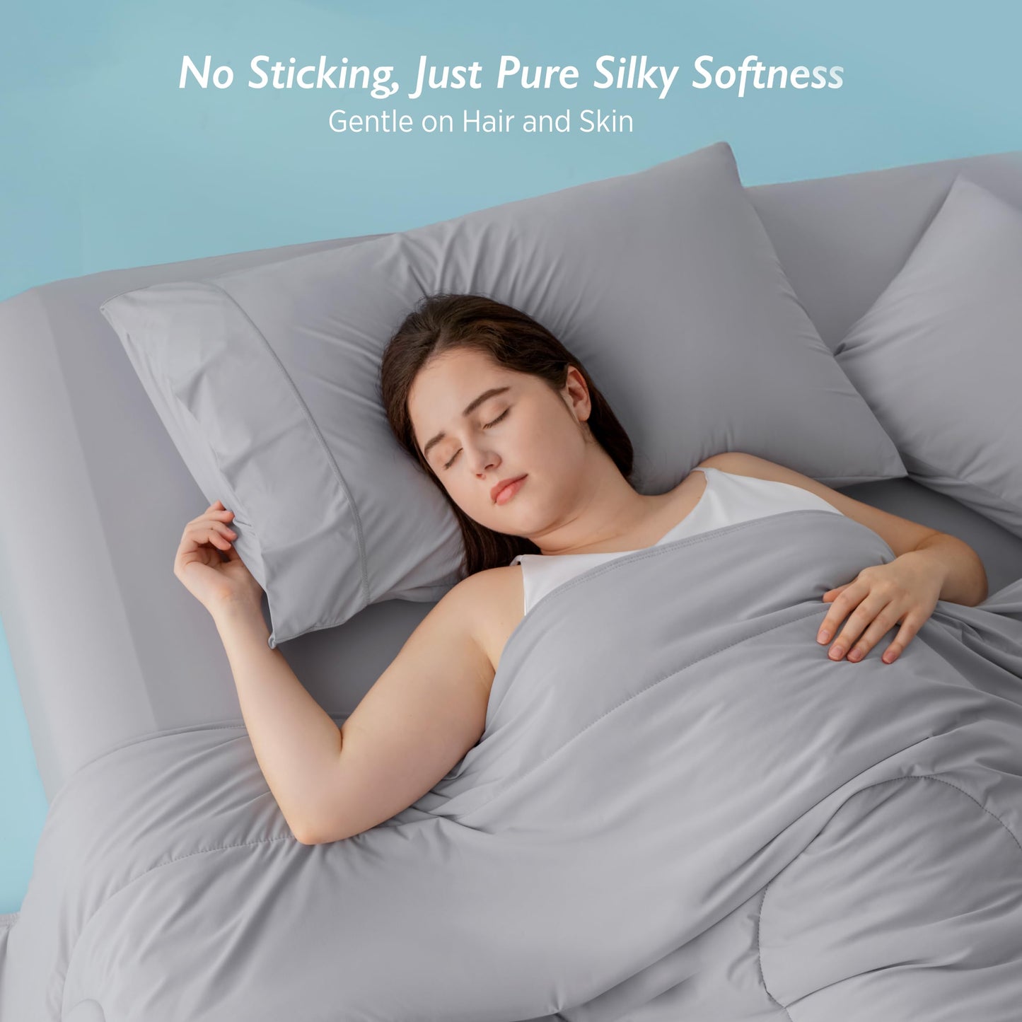Breescape Cooling Pillow Cases King Size - BlendTek™ Dry & Cool Technology for Hot Sleepers and Night Sweats, Ultra Soft & Smooth Pillowcases for Hair & Skin Care, Set of 2, 20" x 36", Misty Gray