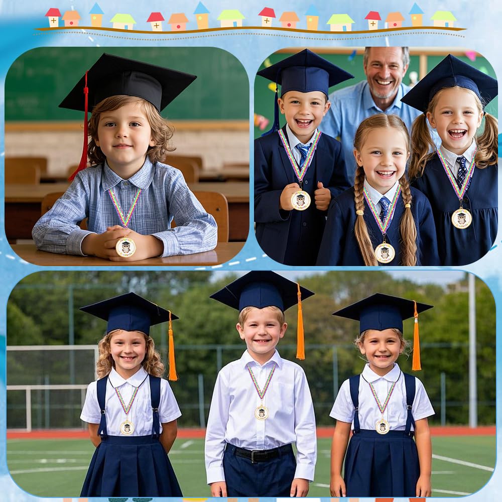 Kindergarten Preschool Graduation Medal 2026, 24Pcs Prek Graduation Medals for Kids Student Graduating Award Medallion with Rainbow Neck Ribbon, Kindergarten Preschool Prek Graduation Gift Party Decor