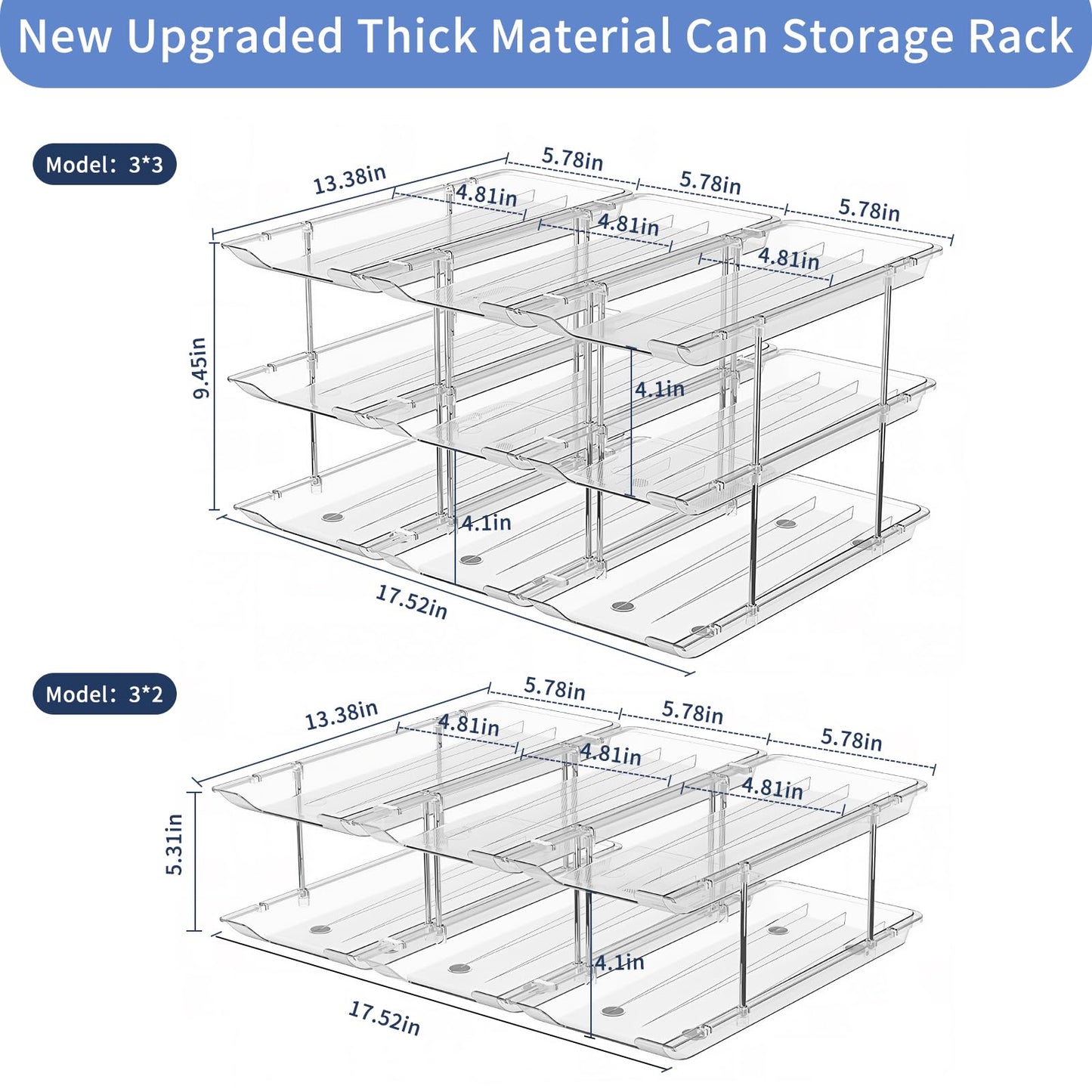 Jsyrjing Can Organizer for Pantry, Modular 3-Tier Can Dispenser, Flexible Combination Design, Clear Extra-Thick Durable Storage Rack for 36 Cans, Stackable for Cabinet, Pantry, Fridge, Countertop