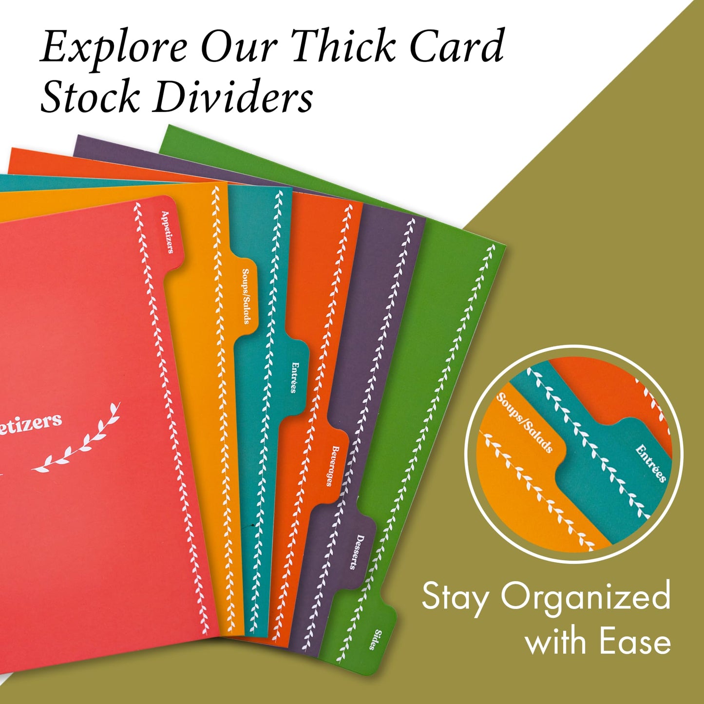 Jot & Mark 8.5" x 11" Sturdy 3 Ring Recipe Binder with Spill-Proof Clear Binder Sleeves Sheet Protector, 30 Dual-Sided Recipe Card Pages for Written & Printed Recipes, Tabbed Dividers, Garden Floral