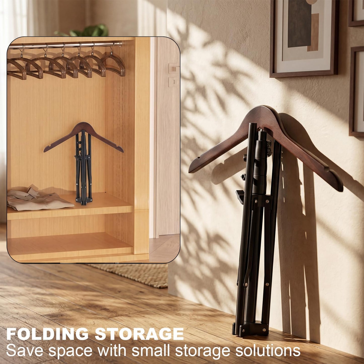 Bucherry Graduation Gown Display Stand Adjustable Garment Hanger for T Shirt 32-63 Inch Portable Hanging Metal Clothes Stand for Graduation Cap Clothing Jacket Coat Shirt Display