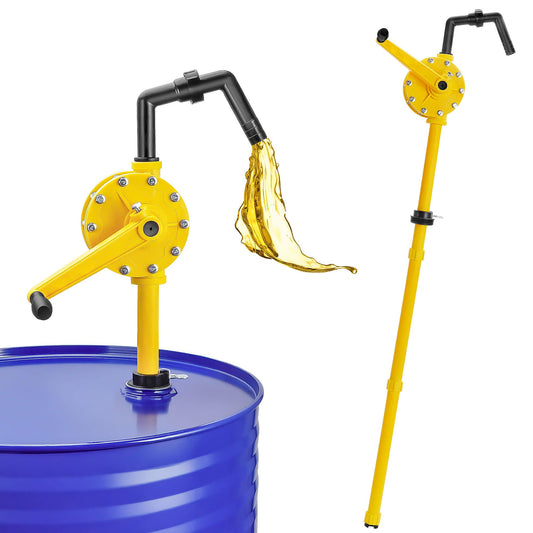 15-55 Gallon Drum Pump, 10 GPM Flow, Corrosion-resistant Chemical Liquid Pump, Hand-operated rotary barrel pump designed for rapid transfer of water, fuel, corrosive liquids and more