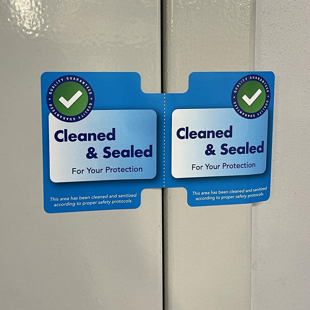 Cleaned and Sealed Tamper Door Seal Labels 2.875 x 5 Inch 500 Total Labels