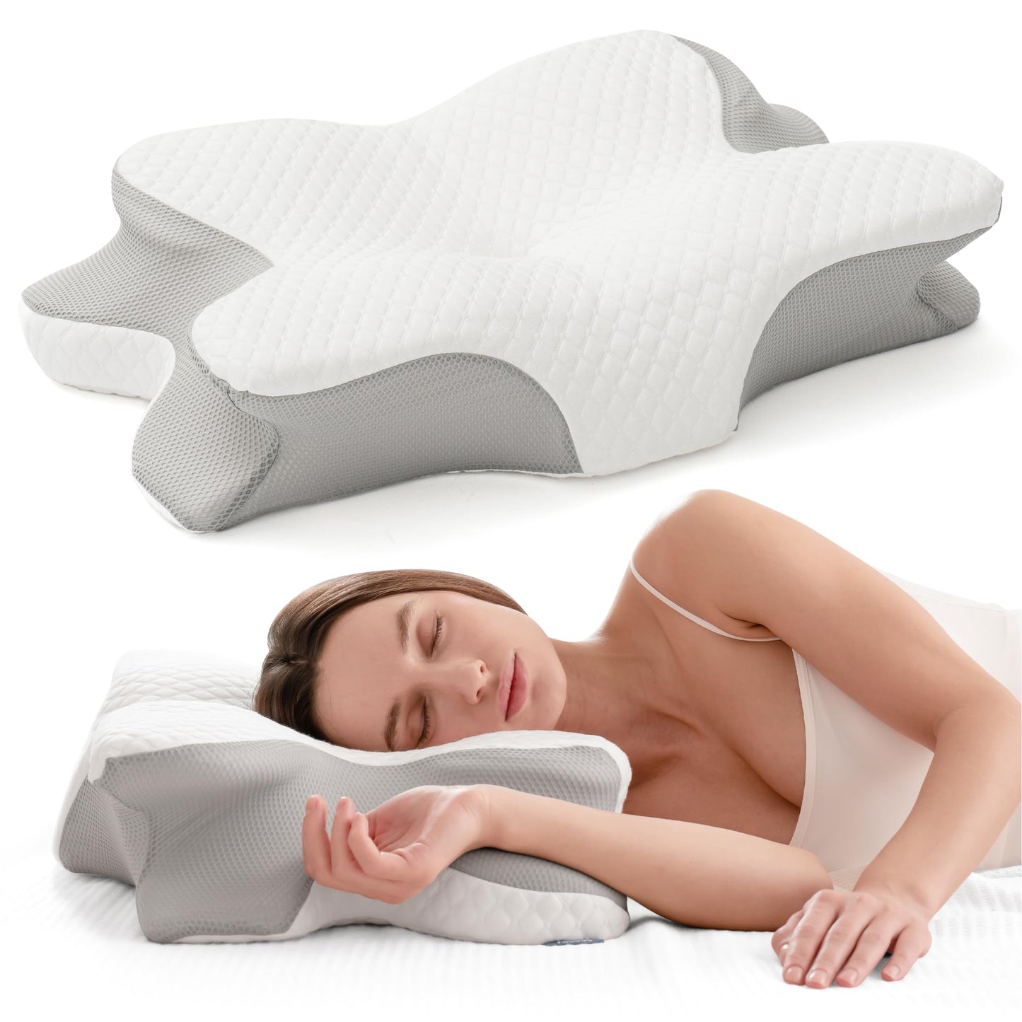 Alcedo Cervical Pillow for Cozy Sleep and Neck Pain Relief, Odorless Ergonomic Memory Foam Pillow, Orthopedic Bed Pillow for Side, Back & Stomach Sleepers