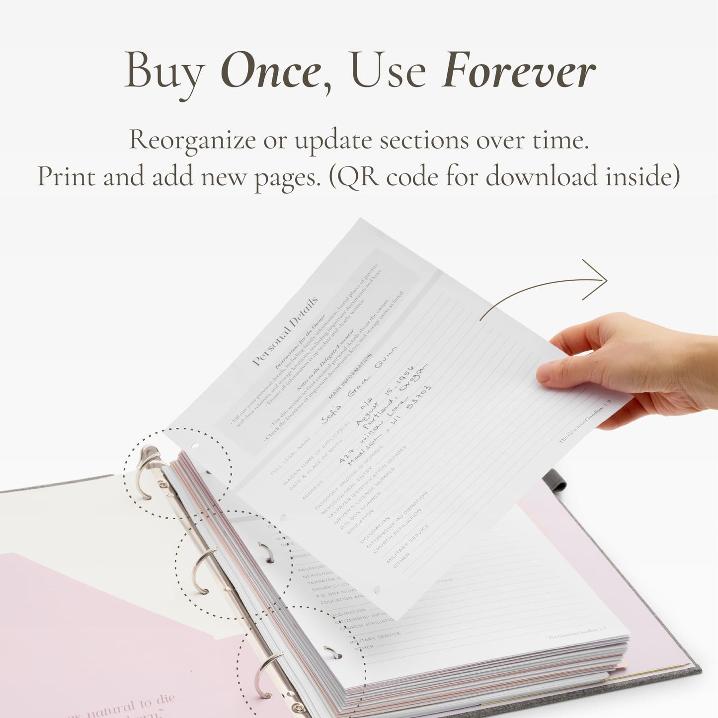 End-of-Life Planner Gracious Goodbye – Thoughtfully Designed Organizer for Final Wishes, Estate Planning, and Family Documents - Merlot