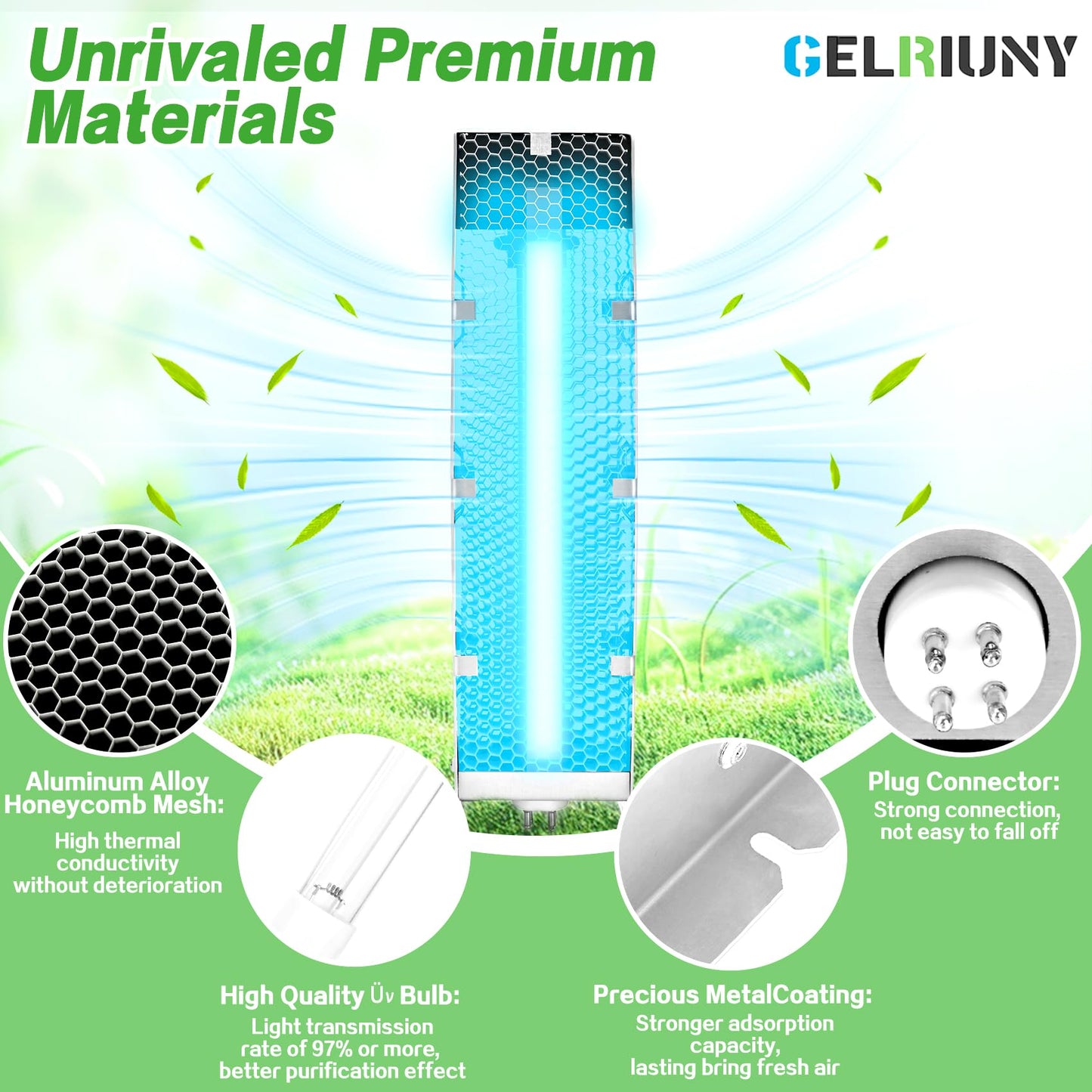 2026 Upgrade 9 Inch Air Scrubber Advanced Replacement Cell and Üν Bulb, Photocatalytic Oxidation (PCO), Ozone Free, Replacement for Activetek InDuct 2000,A1013A,A1013C,A1013P,A1013Q, A1013U, 1 Pack
