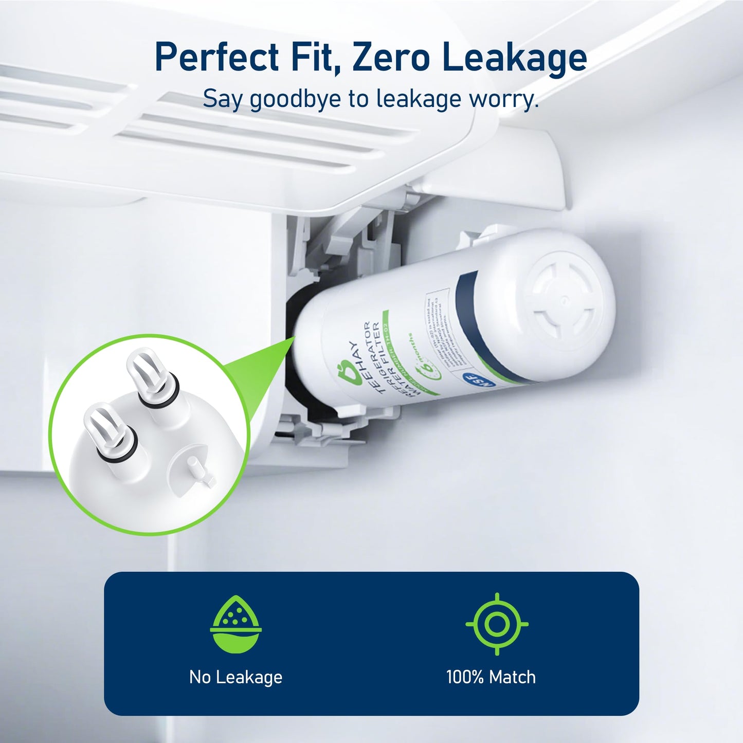 TEEHAY WHR1RXD1 Water Filter Replacement, Compatible with WRS571CIHV, WRS321SDHV, WRS321SDHB, WRS321SDHW, WRS321SDHZ, WRS325SDHV, WRS571CIHB, WRSF5836RZ, WRF560SEYM, WRS325SDHB, 3 Pack
