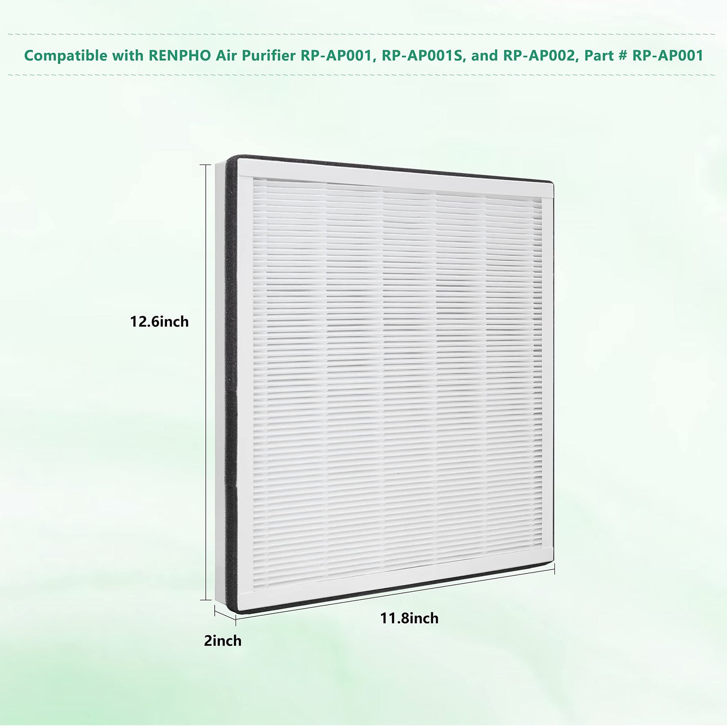 Replacement Filter, Compatible with RENPHO Air Purifier RP-AP001, RP-AP001S, RP-AP002