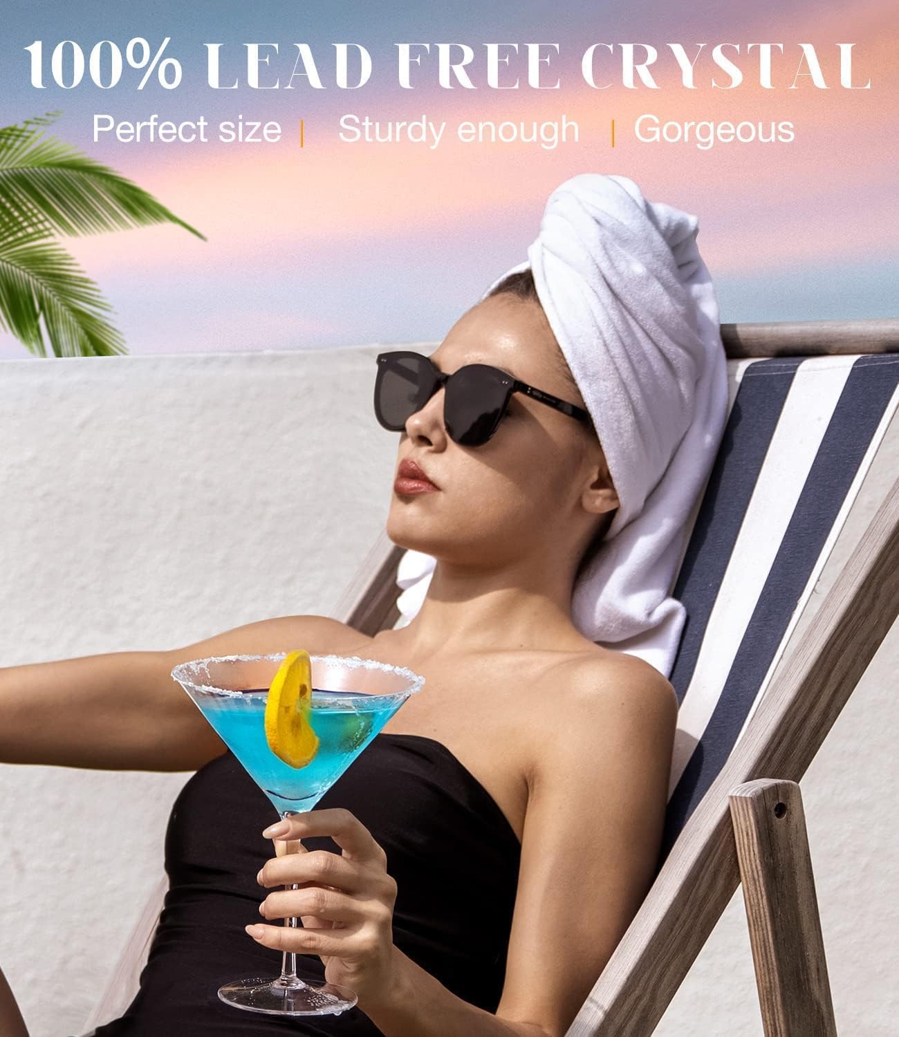 LUNA & MANTHA Martini Glasses, Martini Cocktail Glasses for Margarita, Manhattan, Cosmopolitan, Espresso, Home Bar, Evening Parties, Birthdays, Housewarming Gift,Set of 4-9oz