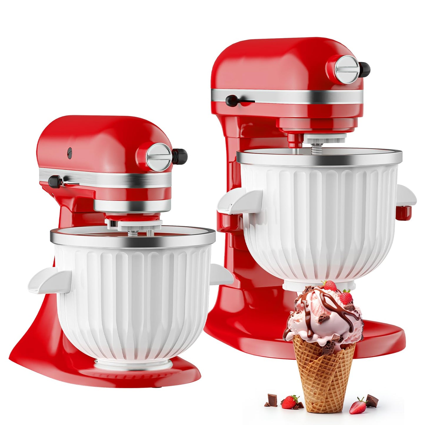Ice Cream Maker Attachment for KitchenAid Stand Mixer | 2 Quart Ice Cream Bowl, Fits for KitchenAid 4.5 Qt & Larger Models - Homemade Ice Cream, Gelato & Sorbet, Ice Cream Machine by InnoMoon