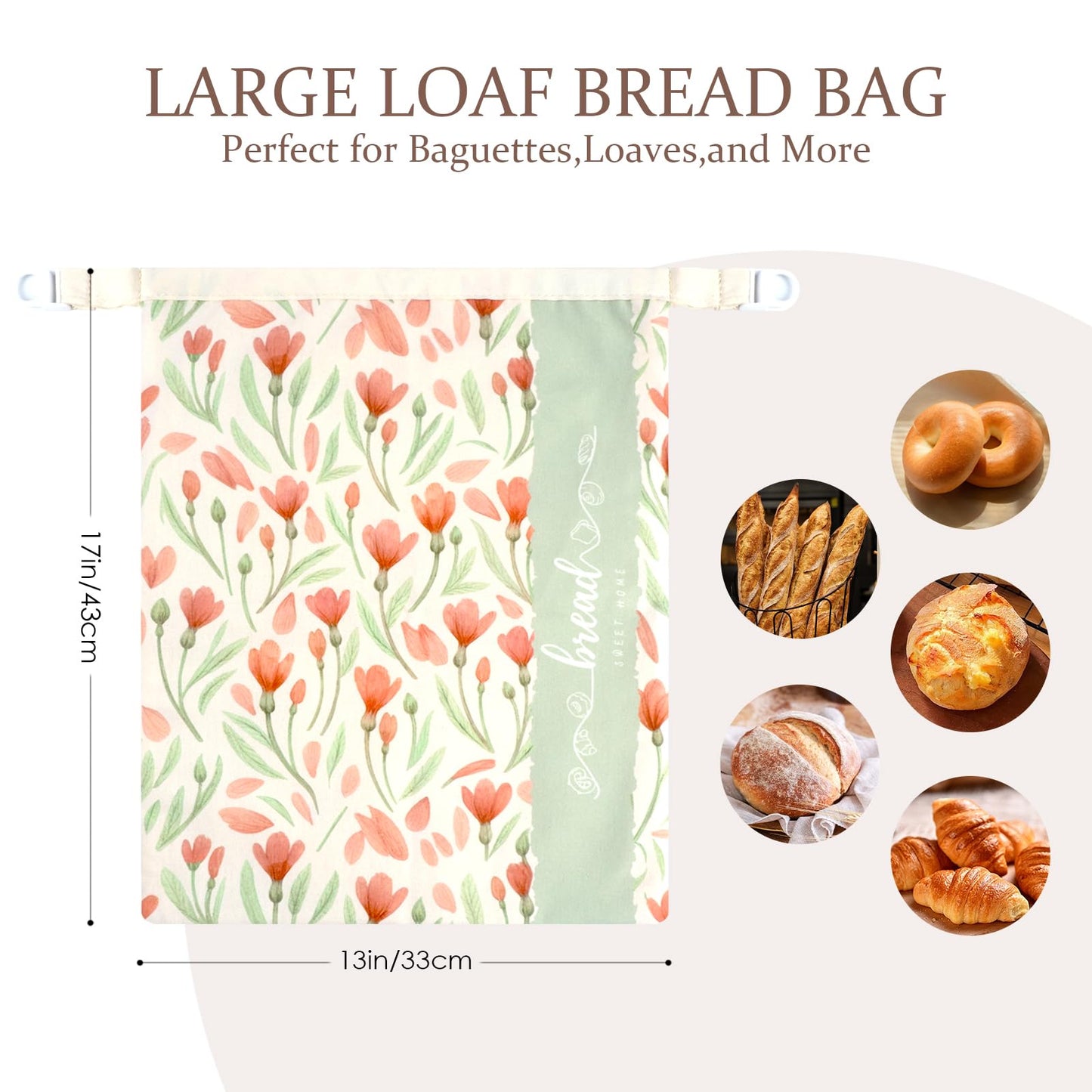 Beeswax Sourdough Bread Bags for Homemade Bread, 2 Packs XL Reusable Organic Beeswax Linen Cotton Sourdough Bag, Keep Loaves Fresh Longer, Homesteading Essentials