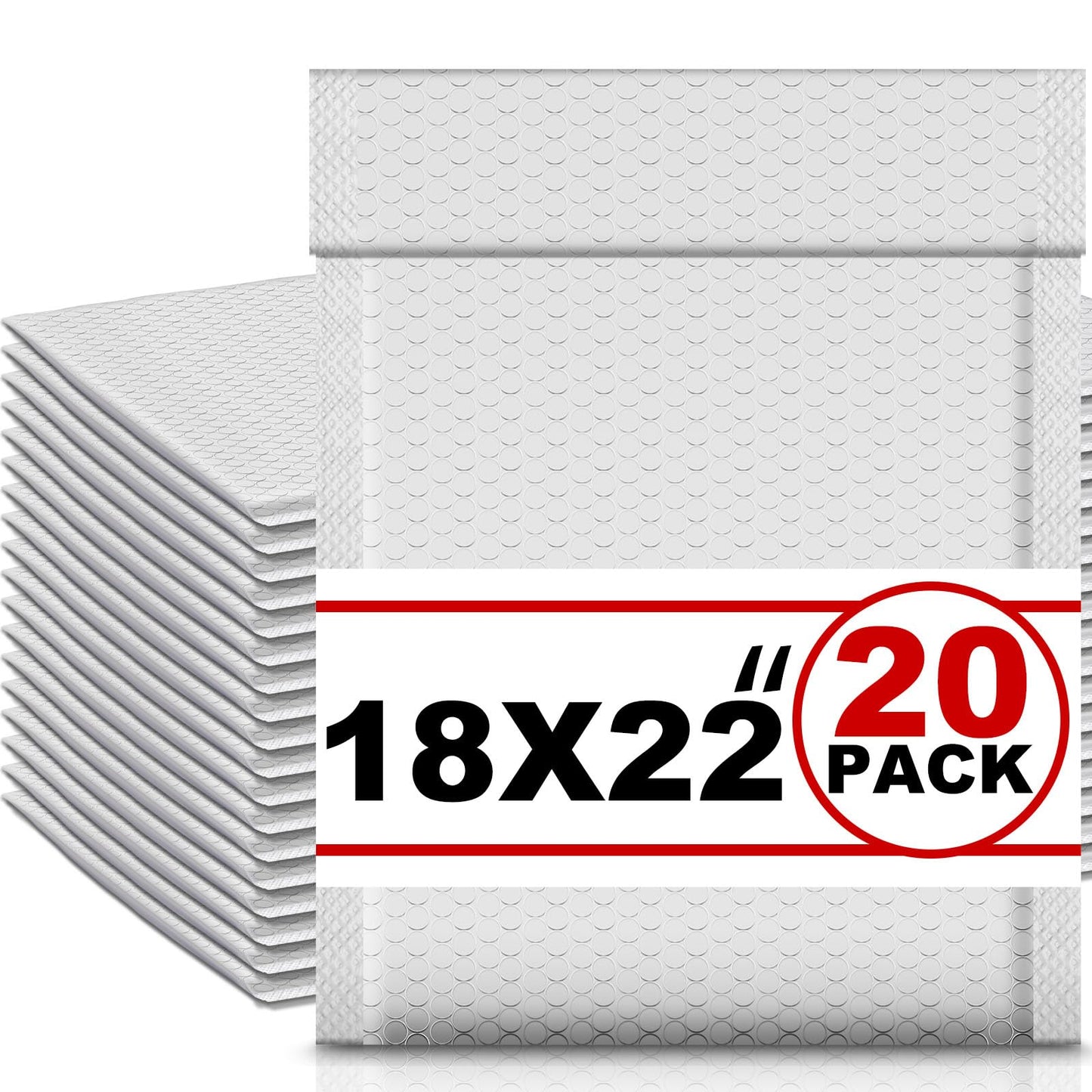 Ireer 20 Pack Extra Large 18 x 22" Bubble Mailers Poly Padded Envelopes Cushioned Mailing Envelopes Bubble Padded Mailers Self Adhesive Waterproof Shipping Bags for Business Christmas Gift Packaging