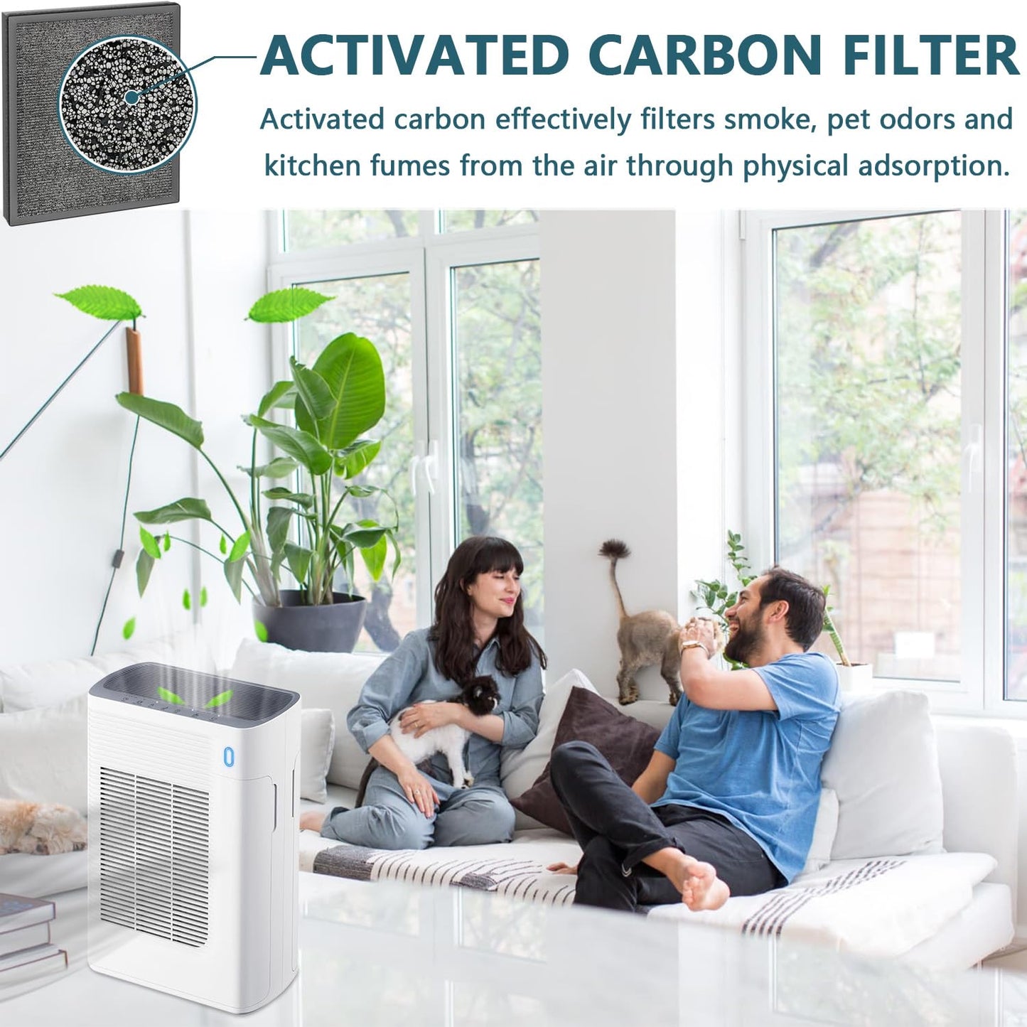 Slirceods T356 Filter Replacement- Compatible with trucozie t356 Air Purifier, 3-in-1 H13+ Activated Carbon Filter,for Dust, Odors, Smoke,4-Pack