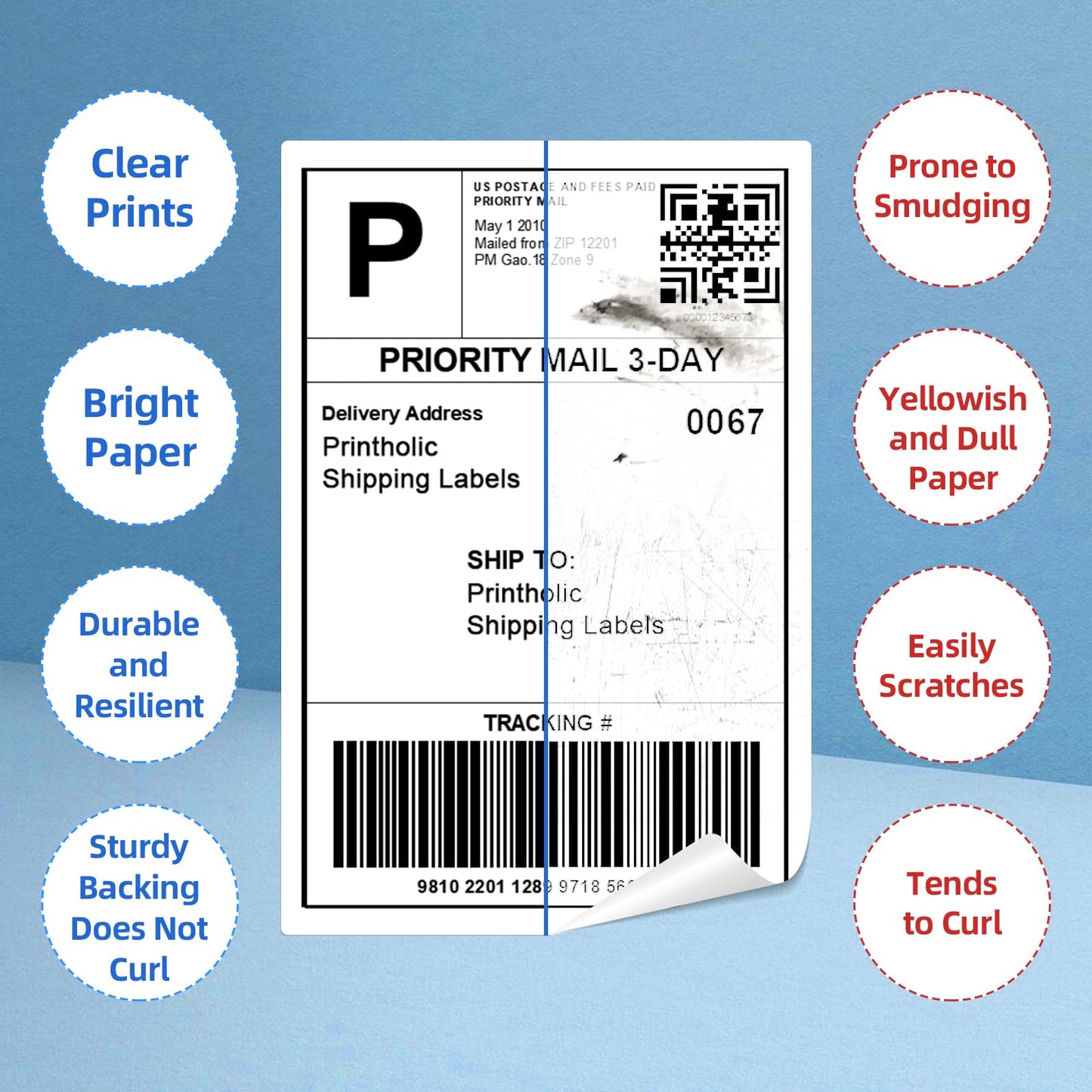 Printholic Compatible Direct Thermal Labels Replacement for Dymo 30256 (2-5/16" x 4") 12 Rolls Shipping Labels - Use with Labelwriter 450, 450 Turbo, 4XL, Rollo & Zebra Printers - 300 Labels/Roll
