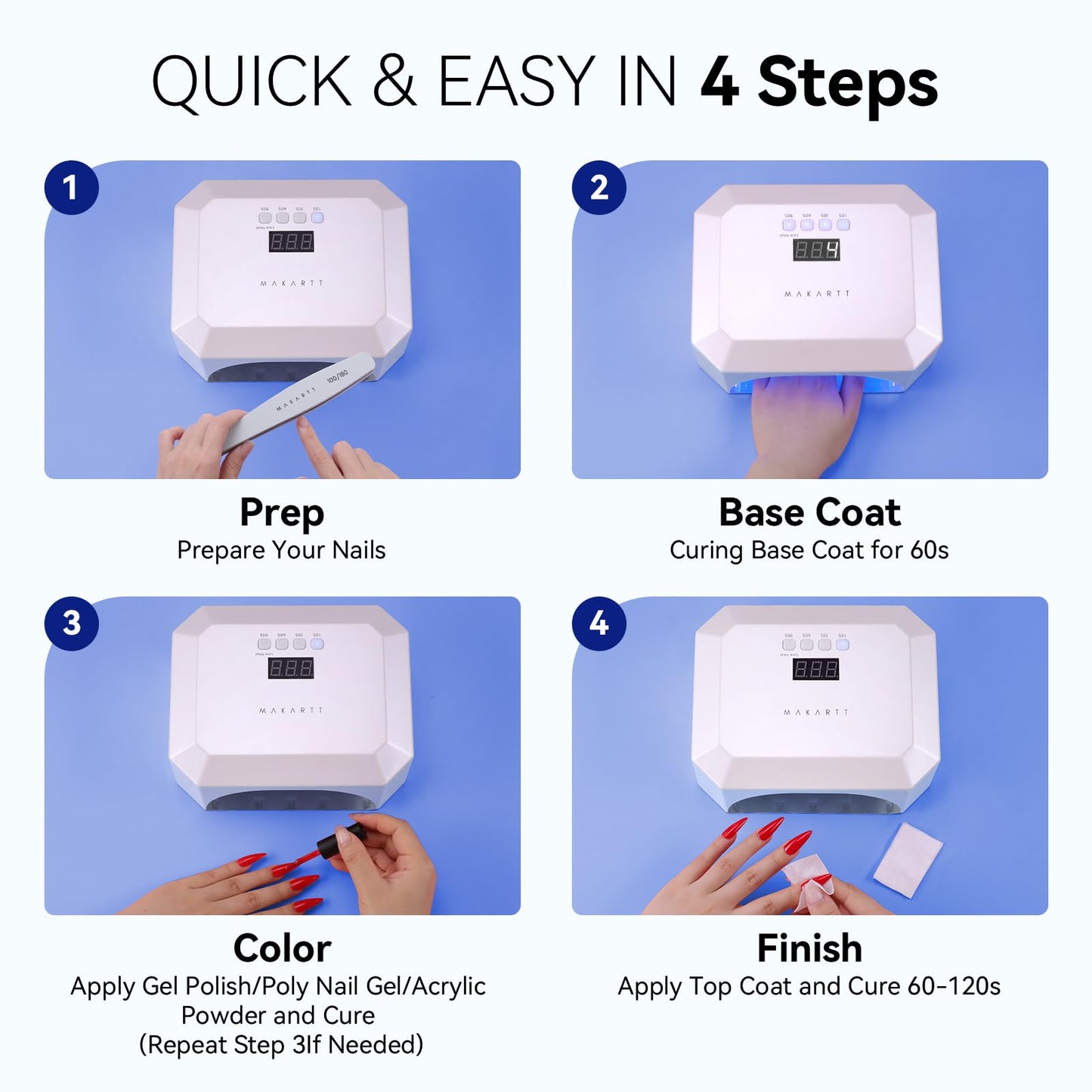 Makartt UV LED Nail Lamp, UV Light for Gel Nails Rechargeable Aurora 36W Gel Lamp with 4 Timers & Auto Sensor Professional Fast Curing Gel Nail Light for Nail Polish Home Nail Salon Manicure