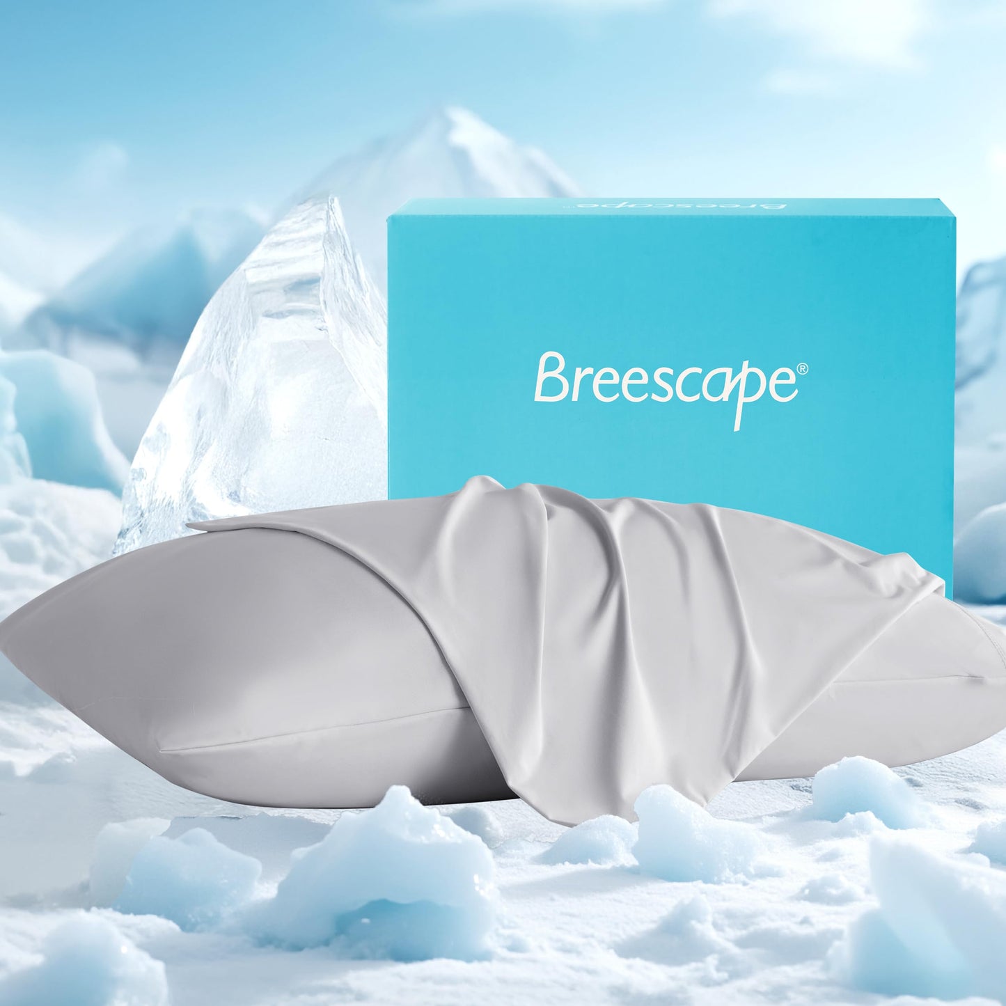 Breescape Cooling Pillow Cases King Size - BlendTek™ Dry & Cool Technology for Hot Sleepers and Night Sweats, Ultra Soft & Smooth Pillowcases for Hair & Skin Care, Set of 2, 20" x 36", Misty Gray
