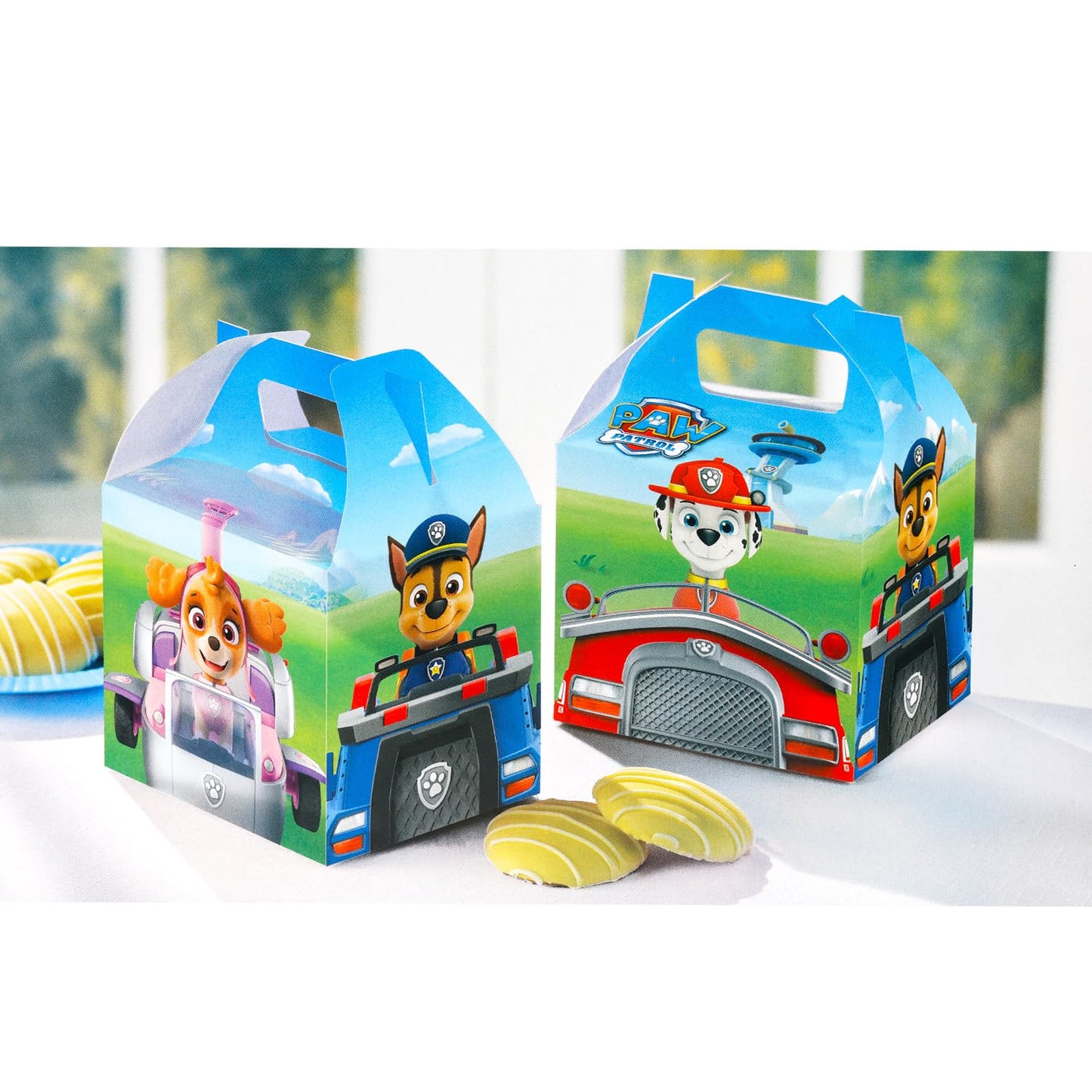 Paw Patrol Treat Boxes Set for Celebrations - Bundle with 24 Favor Boxes for Birthdays, Prizes, Plus Stickers, More | Paw Patrol Party Favors for Boys, Girls