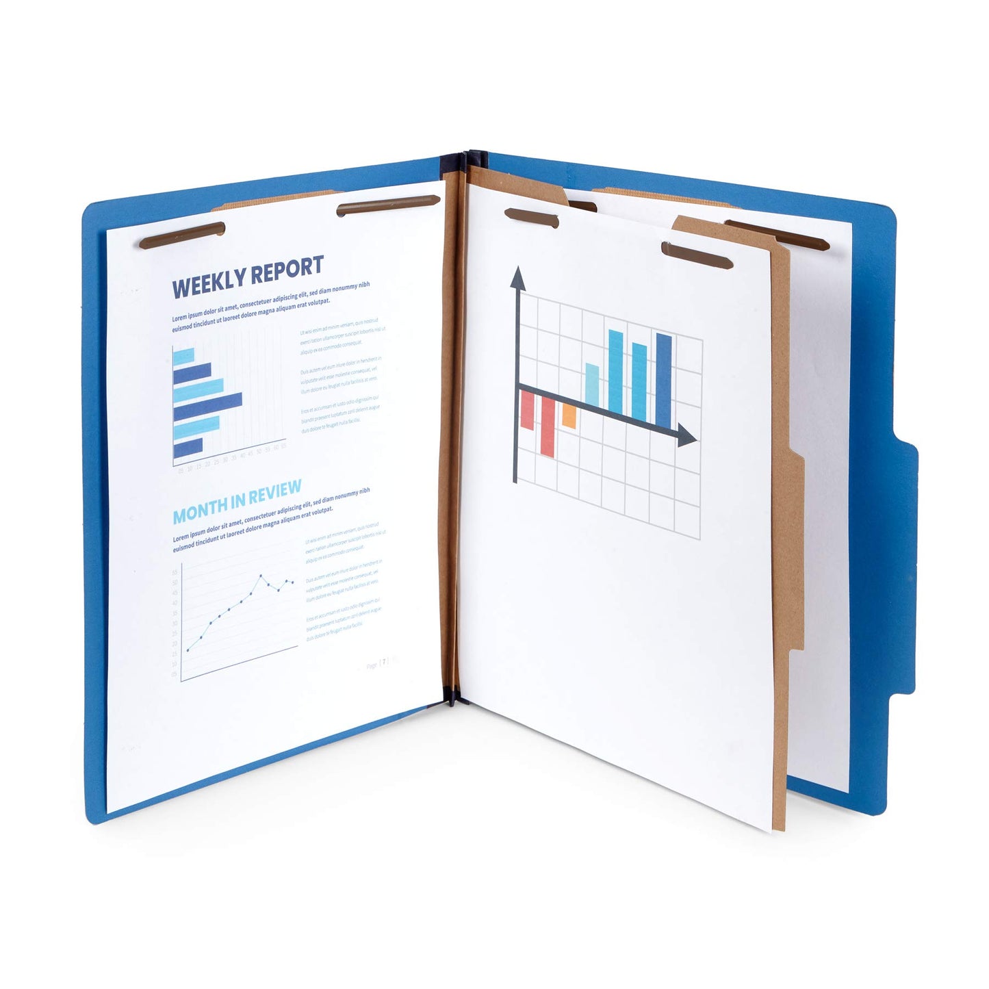 10 Dark Blue Classification Folders - 1 Divider - 2 Inch Expansions - Durable 2 Prongs Designed to Organize Standard Medical Files, Office Reports - Letter Size, Dark Blue, 10 Pack