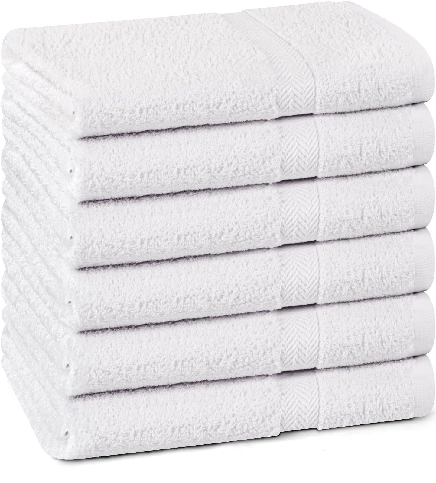 Towel and Linen Mart 100% Cotton White 6 Pack Bath Towel Set, Quick Dry, Super Absorbent, Light Weight, Soft Feel for Hotel, Spa and Bathroom (27 X 54) (White, 27 x 54 6 Pack)