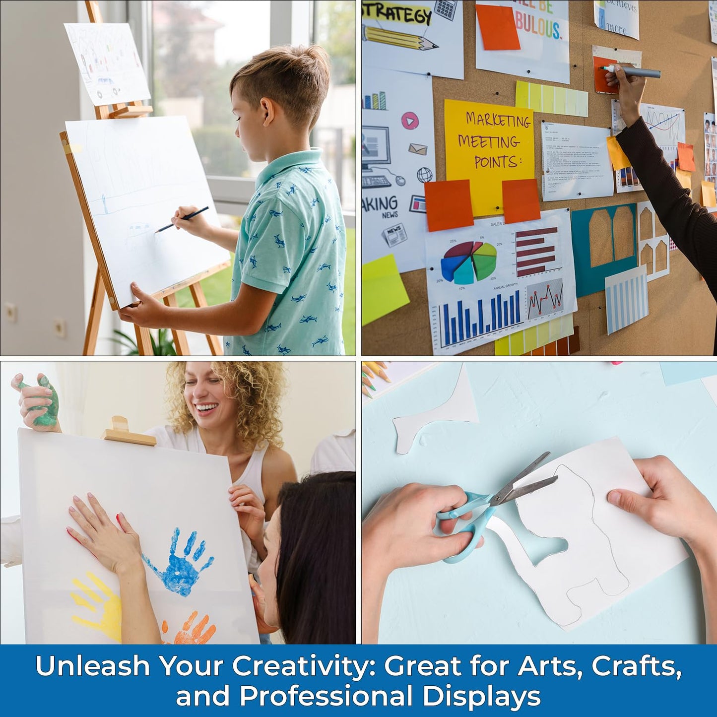 Rosmonde Bulk Poster Boards 100 Pack, Thick 11"x14" White Posterboards Sheets, Premium Thick Board, Poster Board Paper For Classroom Projects, Vision & Display Boards For School & Office Presentations