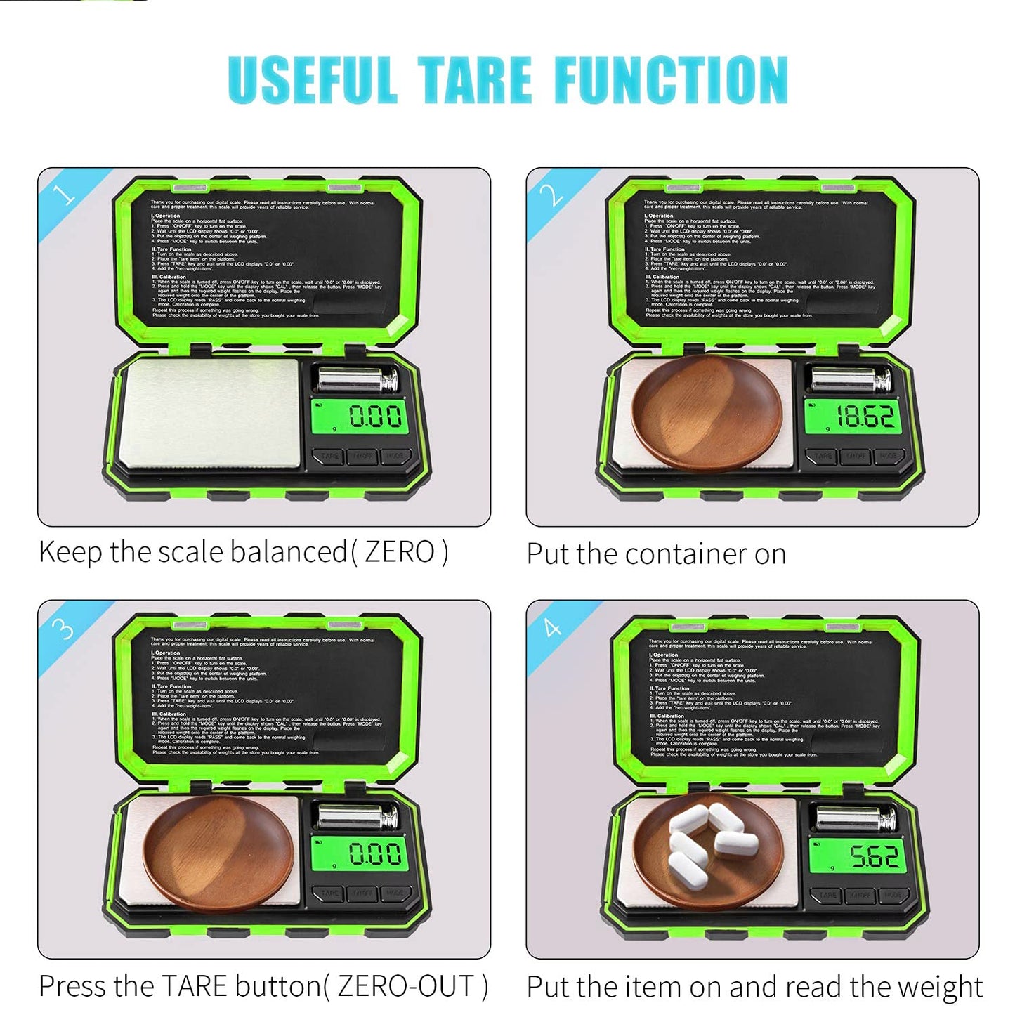Fuzion Pocket Gram Scale, 500g x 0.01g Digital Jewelry Scale, 6 Modes Conversion Mini Scale with LCD Display, Tare for Herb, Food, Jewelry, Medicine