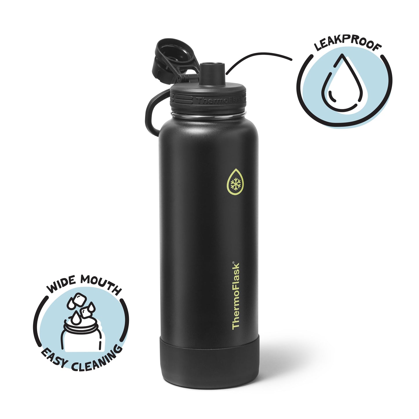 ThermoFlask Insulated Water Bottle with Spout Lid (40 oz, Shadow Glow) - Leakproof, Stainless Steel Water Bottle for Cold & Hot Drinks, Travel & Daily Hydration