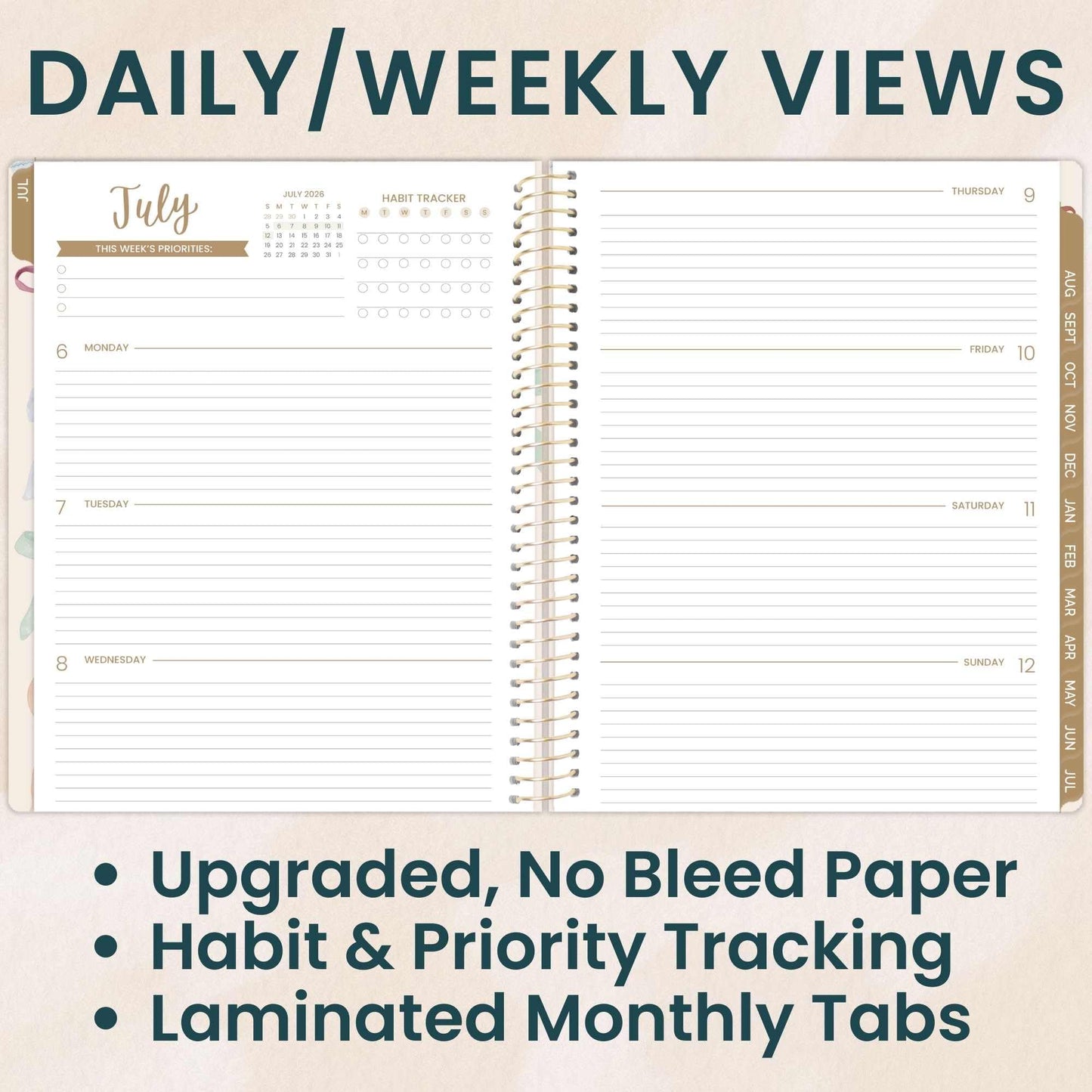 bloom daily planners 2026-2027 Planner (8.5” x 11") 13 Month Academic Year Organizer (July 2026 - July 2027) - Weekly & Monthly Agenda Book with Stickers & Tabs - Bows