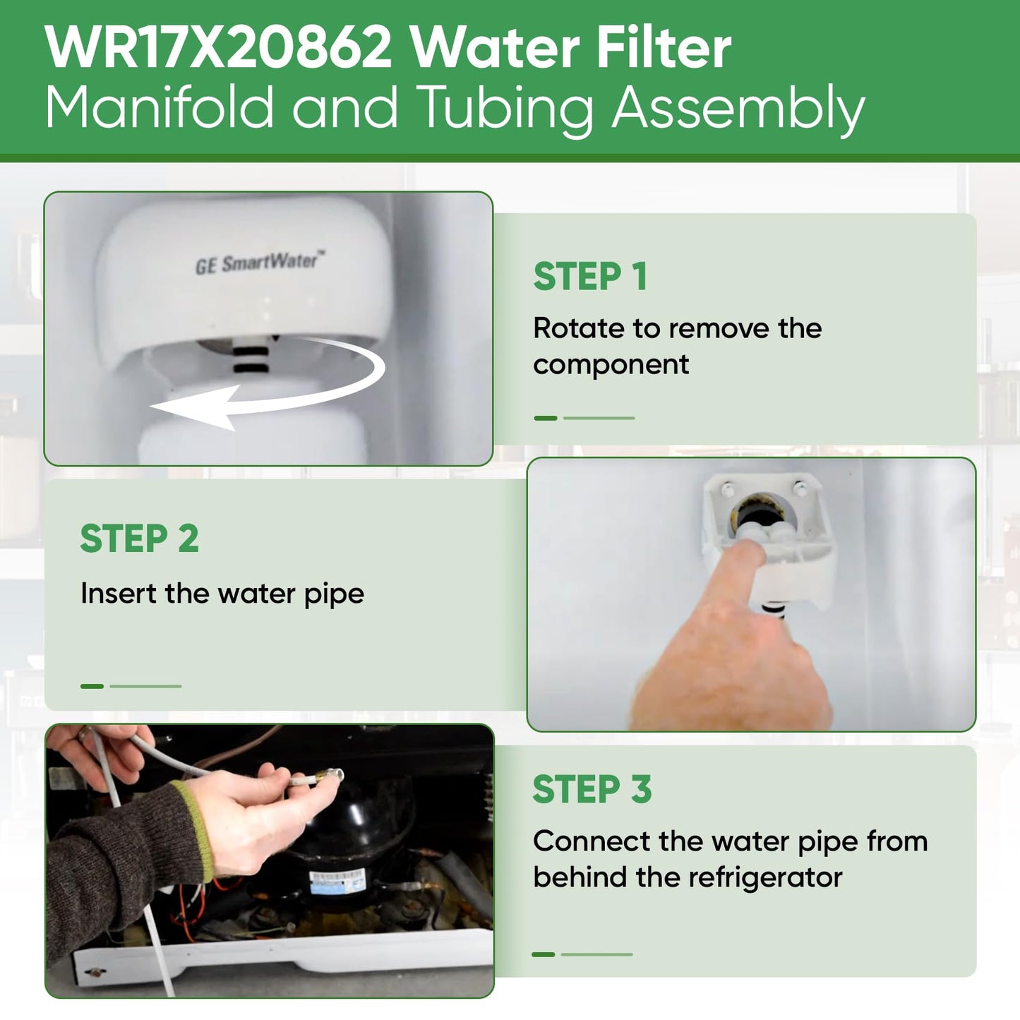 Wudey WR02X45209 Refrigerator Water Filter Manifold Compatible with GE Refrigerators Replaces WR17X20862, WR17X11920, WR17X22066, Connect the Water Pipe Inside the MWF Filter