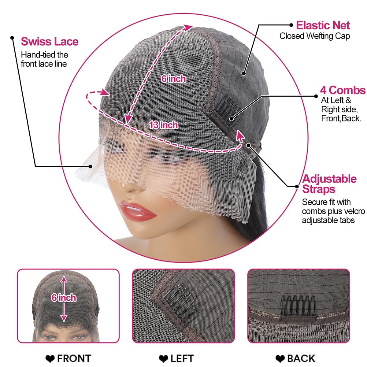 13x6 Lace Front Wigs Human Hair 200 Density Body Wave HD Lace Front Wigs Human Hair 13x6 HD Lace Frontal Glueless Wigs Human Hair Pre Plucked Brazilian Virgin Wig for Women (28 Inch)