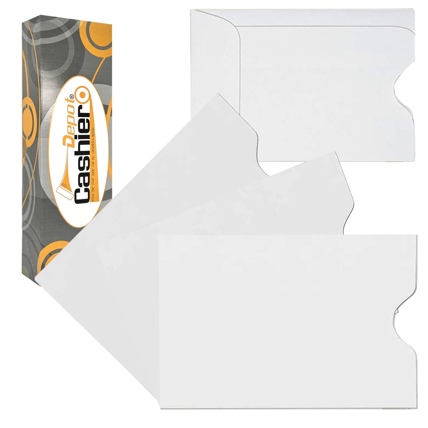 1000 Cashier Depot - Key Card Holders, Credit Card Protectors, White Paper Sleeves, 2-3/8 x 3-1/2 Inch, Sturdy 24lb. Paper, 1000 Count