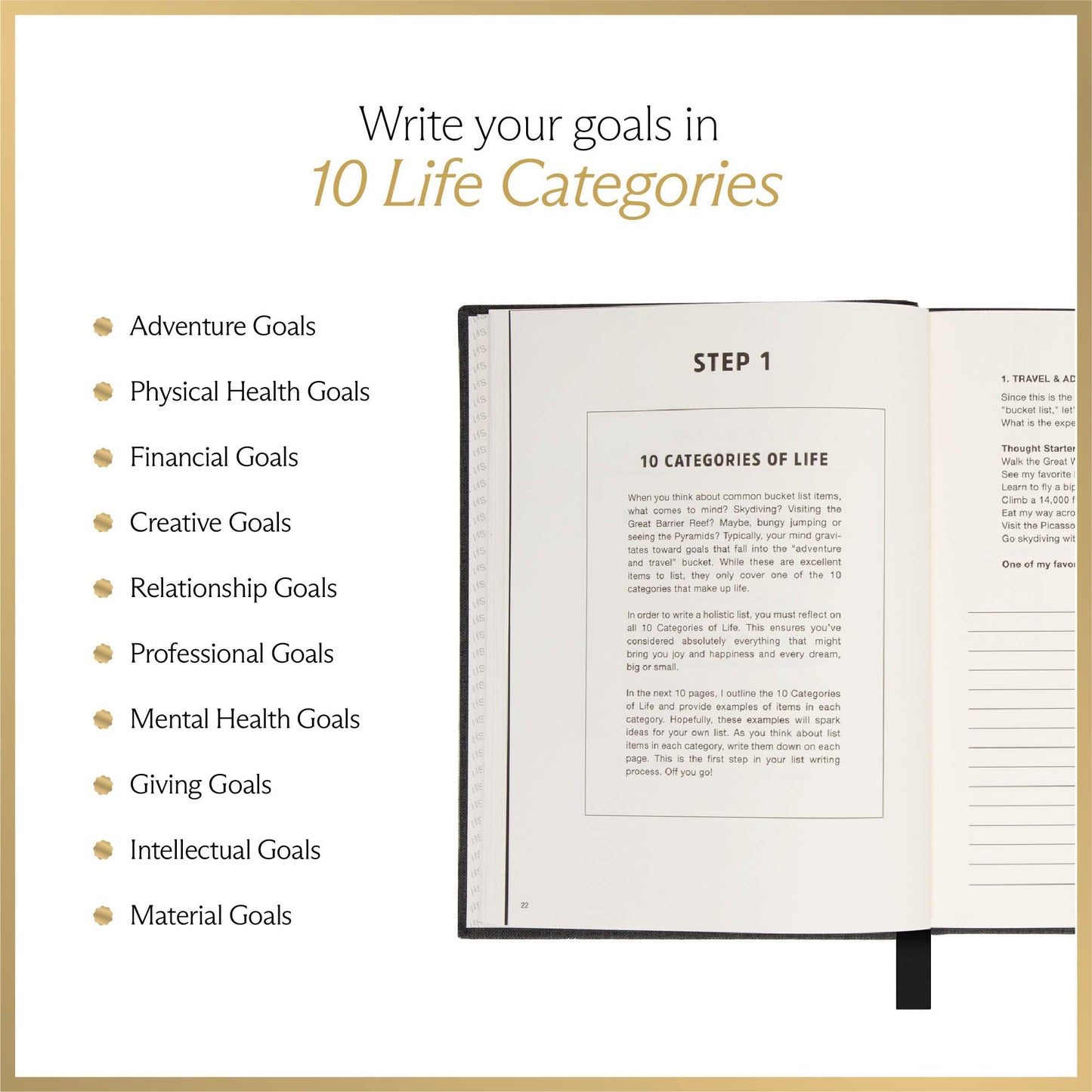 The Bucket List Journal Ben Nemtin Science-Backed Guided Journal for Goals & Happiness, 1 Pack