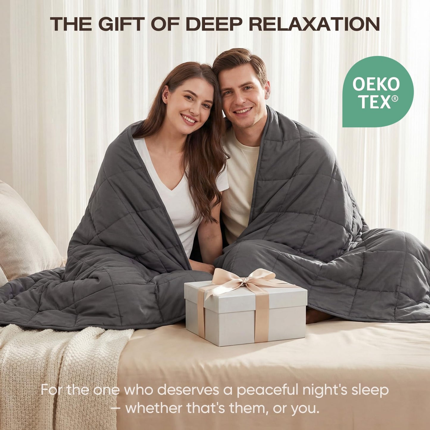 Weighted Blanket for Adults (20lbs, 60"x80") Heavy Blanket with Premium Glass, Cooling Weighted Blanket for Sleeping, Queen Size Perfect for 190-210 lbs, Soft Breathable Blanket, Dark Grey