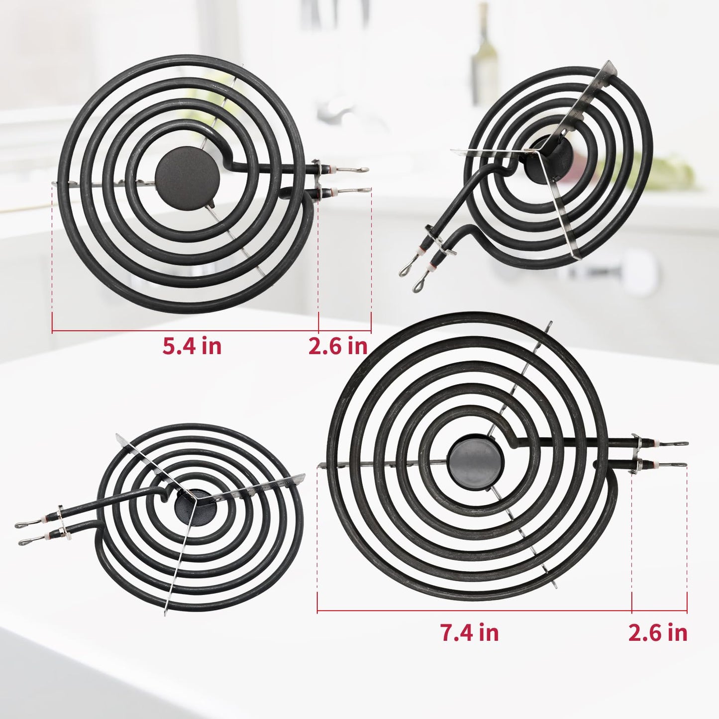 COZZIVITA MP22YA Electric Stove Burner Element Replacement-Perfectly Compatible with Whirlpool&Kenmore&Frigidaire &Hardwick&Maytag&Norge Stove Top-Include 2* MP15YA 2* MP21YA