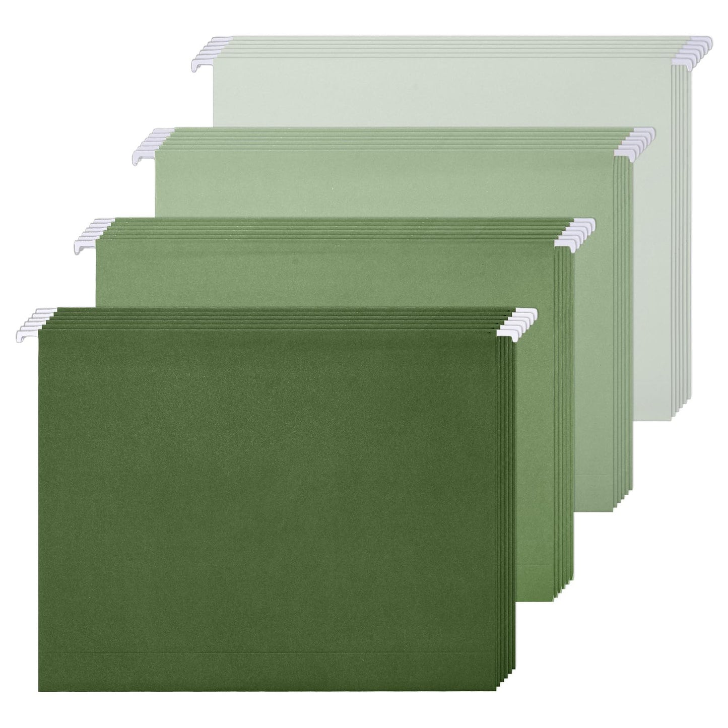 Whaline 36 Pack Sage Green Hanging File Folders Letter Size 4 Colors Green File Pockets with Tab for Home Office Classroom Supplies, 9.2 x 12.8 Inch