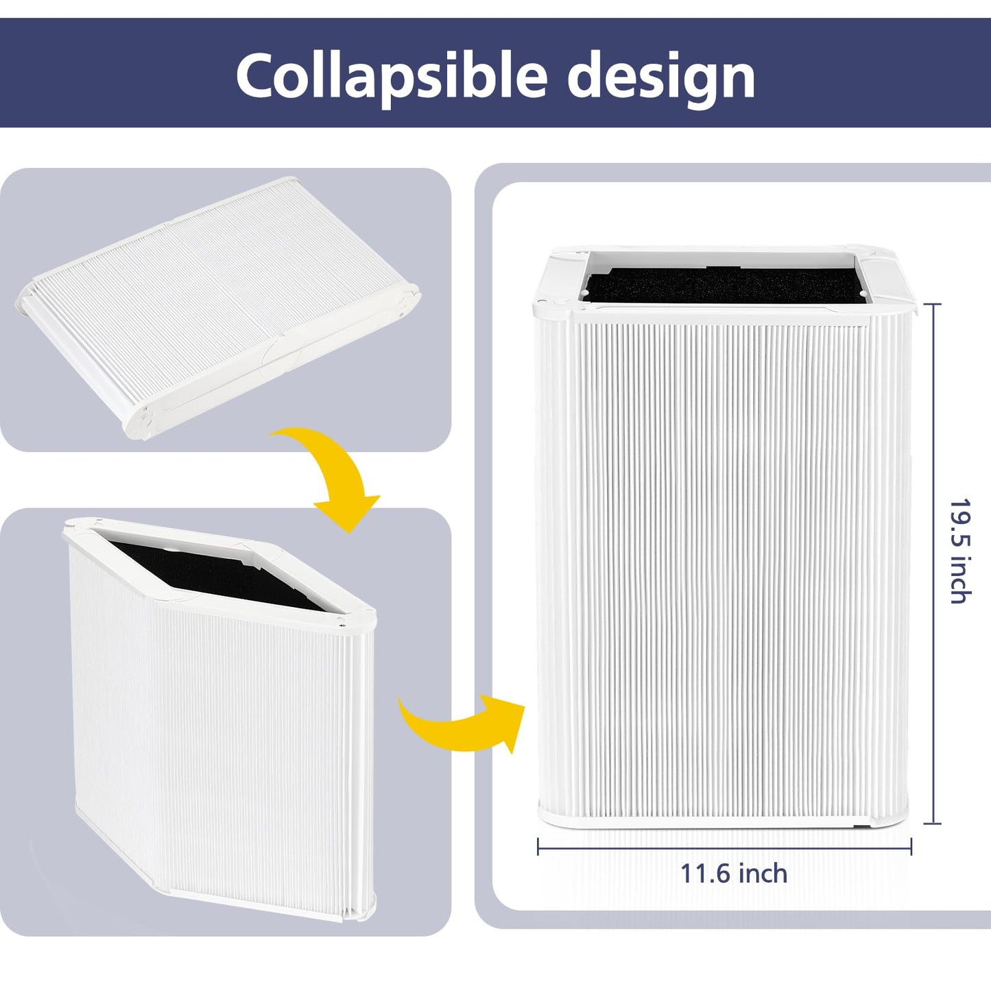 121 Replacement Filter Compatible with Blueair Blue Pure 121 Air Purifier, 2-in-1 HEPA Filters with Parti-cle and Activated Carbon Replacement Filter, 1 Pack
