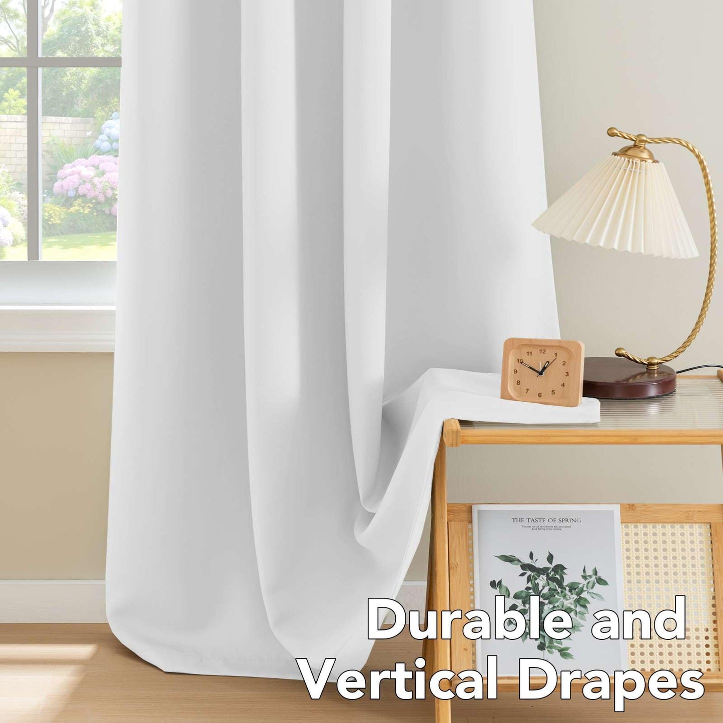 H.VERSAILTEX White Curtains 84 inches Long for Living Room Thermal Insulated Room Darkening Window Treatment Panels Drapes Light Reducing Curtains for Bedroom, 2 Panels, 52" W x 84" L, White