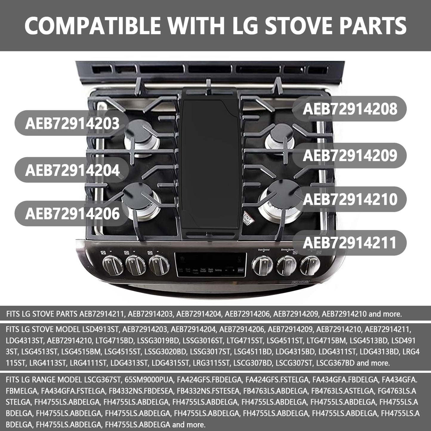 Heavy-duty Cast Iron AEB72914208, AEB72914211 Gas Stove Griddle Plate Replacement for lg Stove Range Griddle Plate for Gas Range AEB72914210, AEB72914205, AEB72914206, AEB72914204