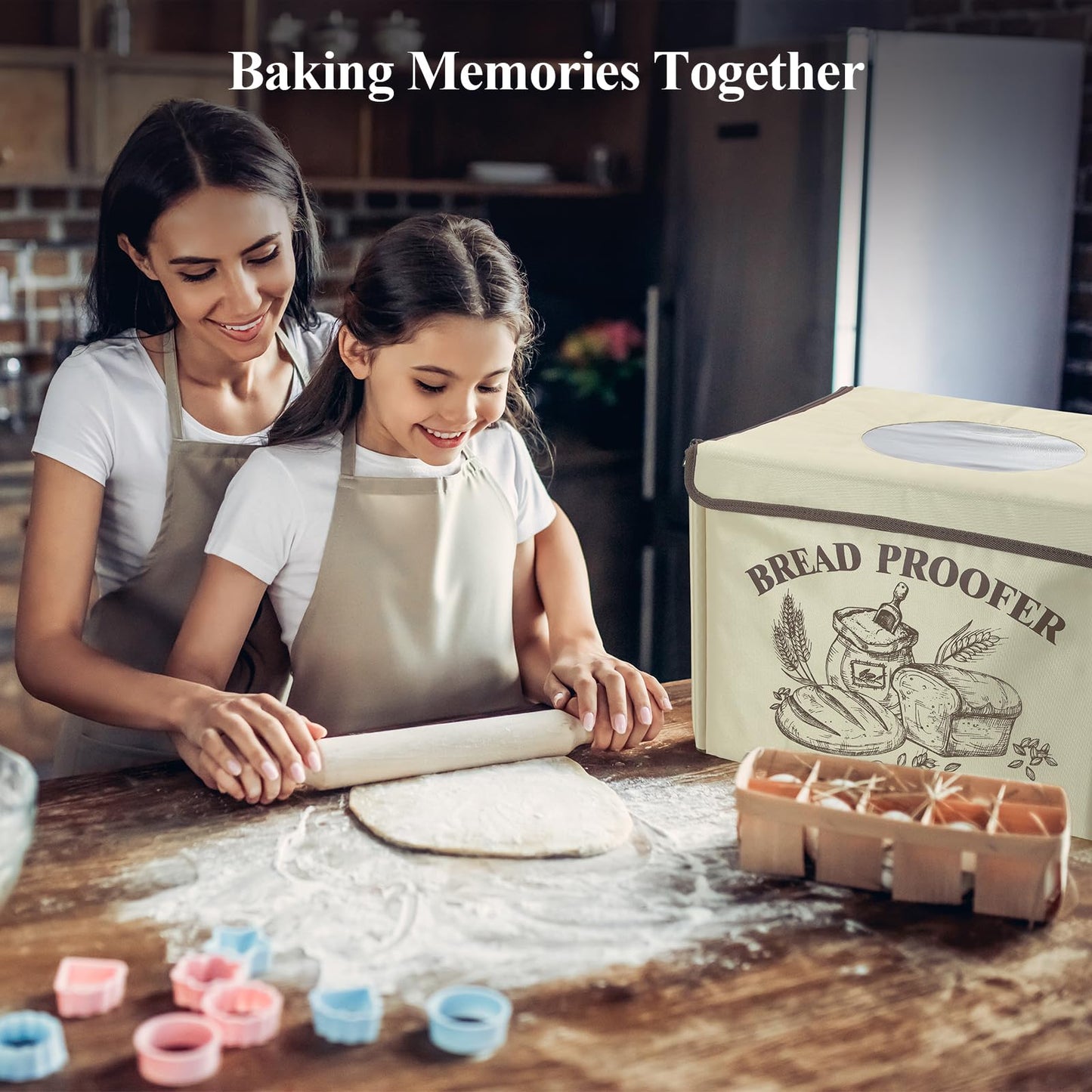 Bread Proofing Box with Temp & Timer Control – Foldable Bread Proofer for Dough, Sourdough, Pizza & Yogurt – Large Proofing Container for 3D Filament Drying, with NTC Sensor & Bonus Shelf