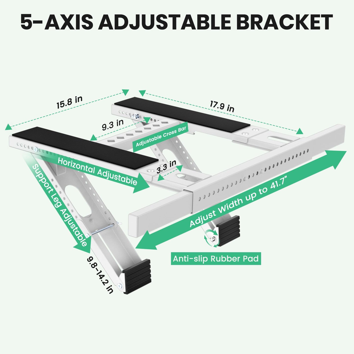 Air Conditioner Support Bracket No Drill: Heavy Duty 350lbs, Adjustable Width 31.5"-41.7", Drilless AC Support Bracket for Single/Double Hung Windows, Fits 5000-24000 BTU AC Units