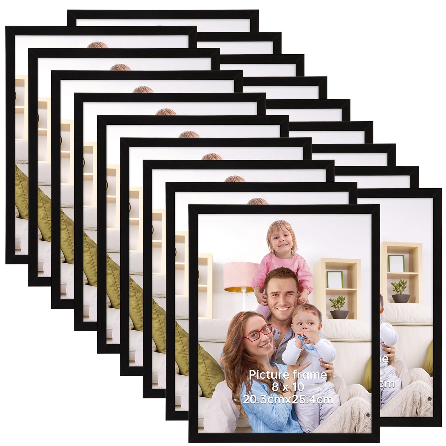 Giftgarden 8x10 Picture Frame Set of 18, Lightweight 8 by 10 Frames Bulk for Gallery Wall Photo Hanging and Tabletop Display, Black