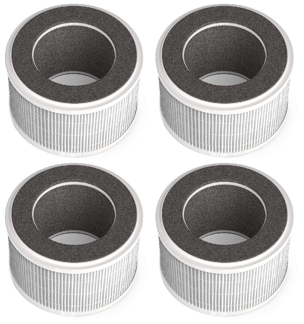Nispira True HEPA Air Filter Replacement Compatible with hOmeLabs 3-in-1 Compact Ionic HEPA Air Purifier, 4 Packs (NOT COMPATIBLE WITH OTHER BRAND BUT ONLY HOMELABS COMPACT AIR PURIFIER)