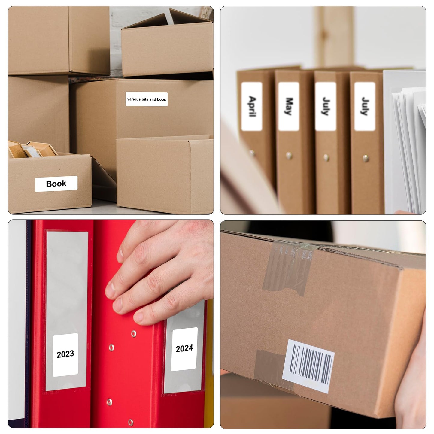 Hehua 2-1/4" x 1-1/4" Compatible with DYMO Labelwriter 550 5XL 30334 with RFID Chip, Multipurpose Barcode & FNSKU Labels, Perforated, Compatible with DYMO Desktop Printers, Total 4000 Labels/4 Rolls
