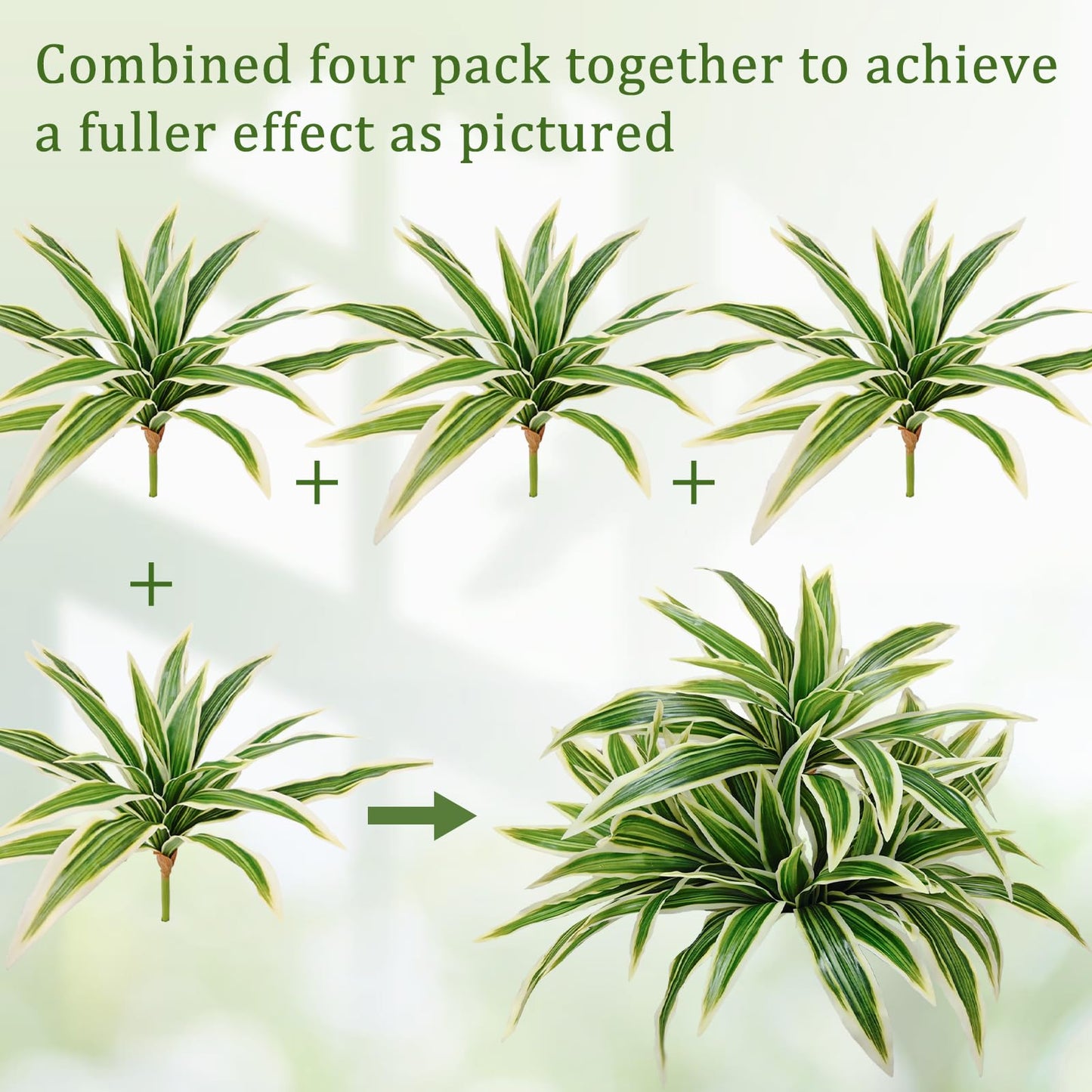 Cherica 4Pcs Fake Ferns, Faux Outdoor Plants UV Resistant,3D Real Touch Fake Plants Total 80 Blades,Weatherproof Artificial Plants Outdoor Indoor for Garden Porch Home Office Decor
